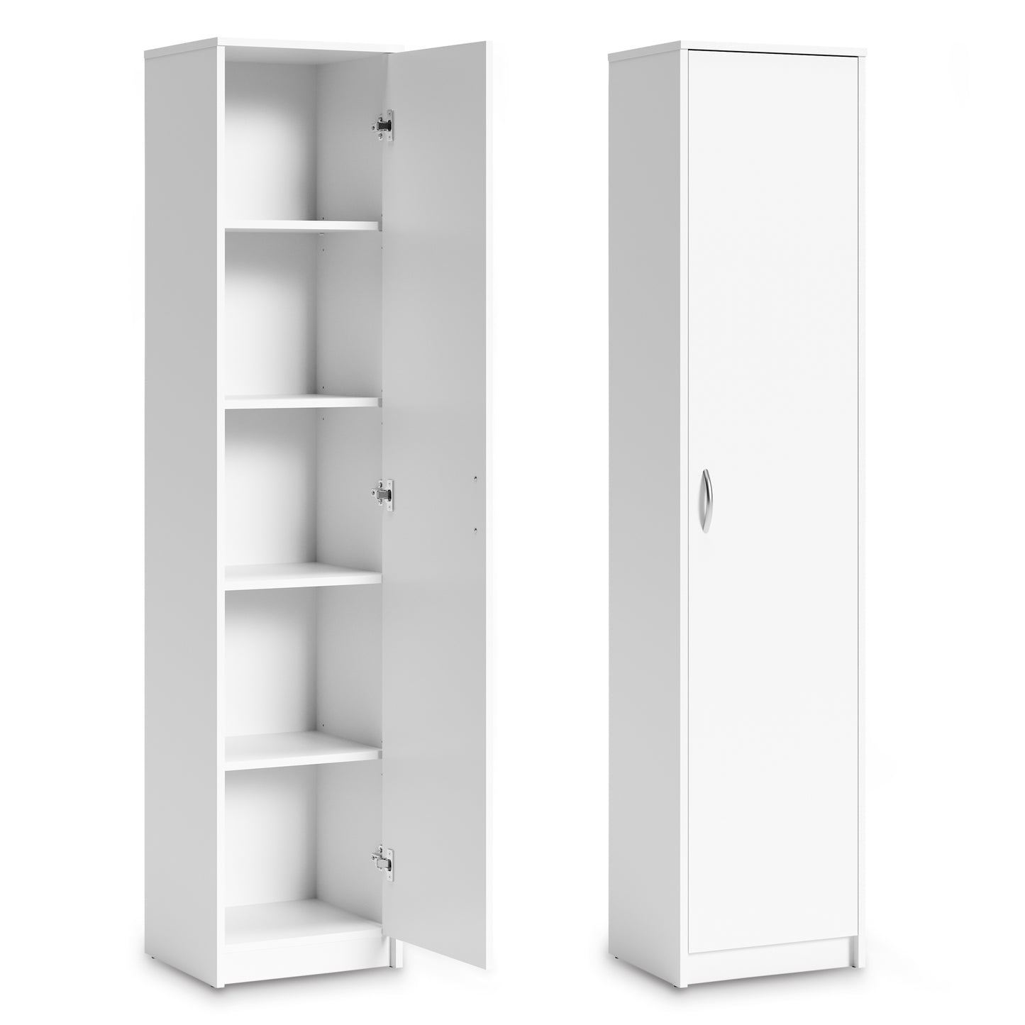 Schrank Mehrzweckschrank, 40cm Breite 180cm Höhe mit vier Einlegeböden schmaler Aktenschrank Organizer Kleiderschrank aus MDF Holz