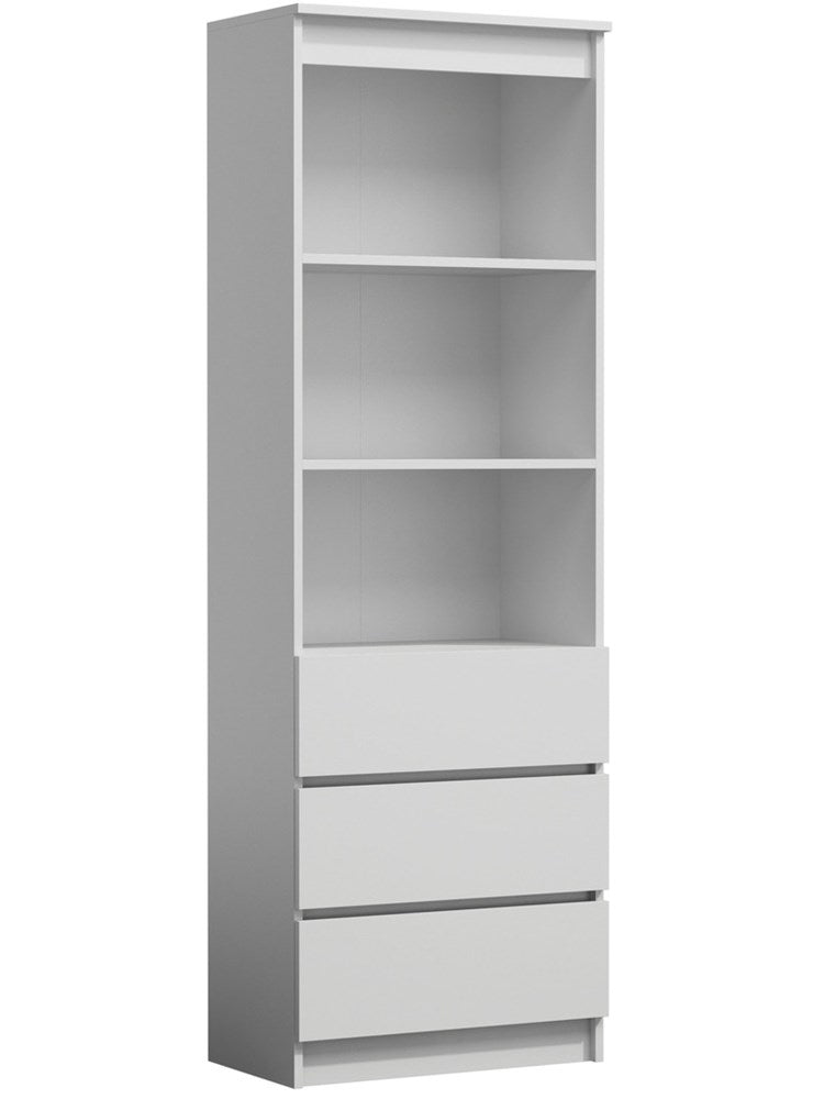 Aktenregal Standregal mit 3 Schubladen und 3 offenen Fächern 60 cm, hoher Schubladenschrank aus MDF Holz