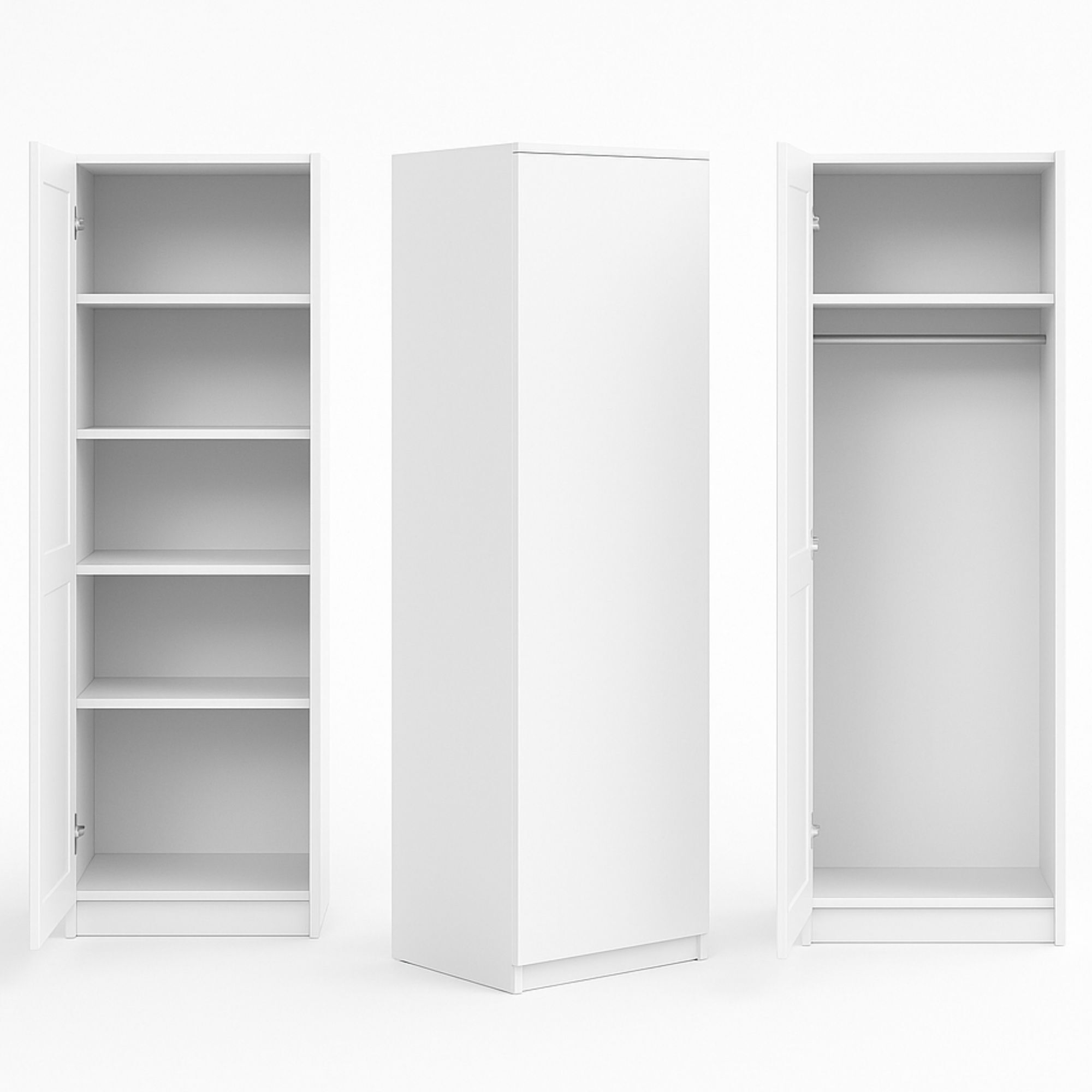 Garderobenschrank Garderobe Mehrzweckschrank weiß 50cm Breite 180cm Hö