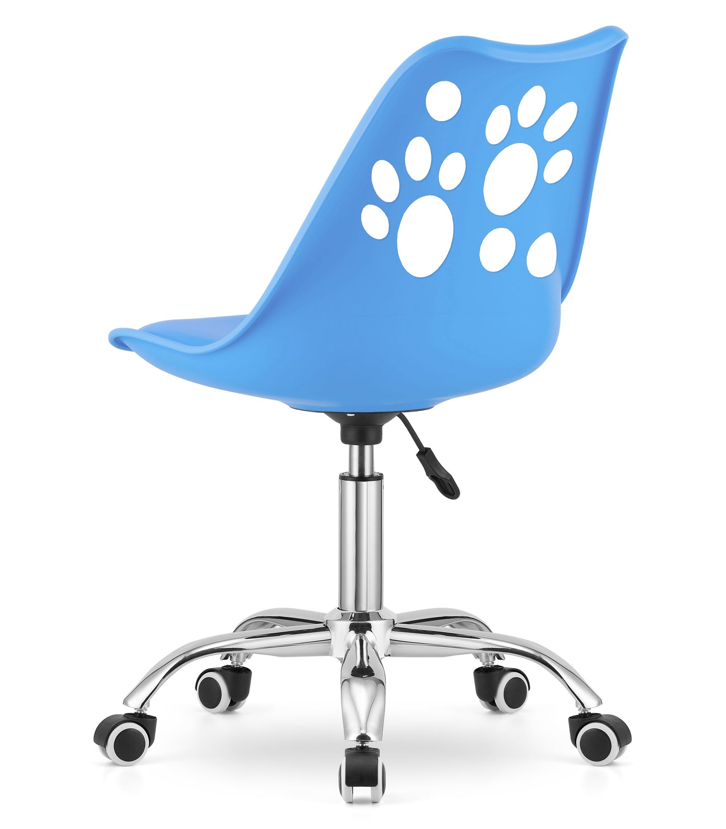 Chaise pivotante à roulettes, chaise de bureau réglable, chaise de bureau avec dossier, coussin en polypropylène et simili cuir, cadre chromé, 57 x 50 x 93,5 cm