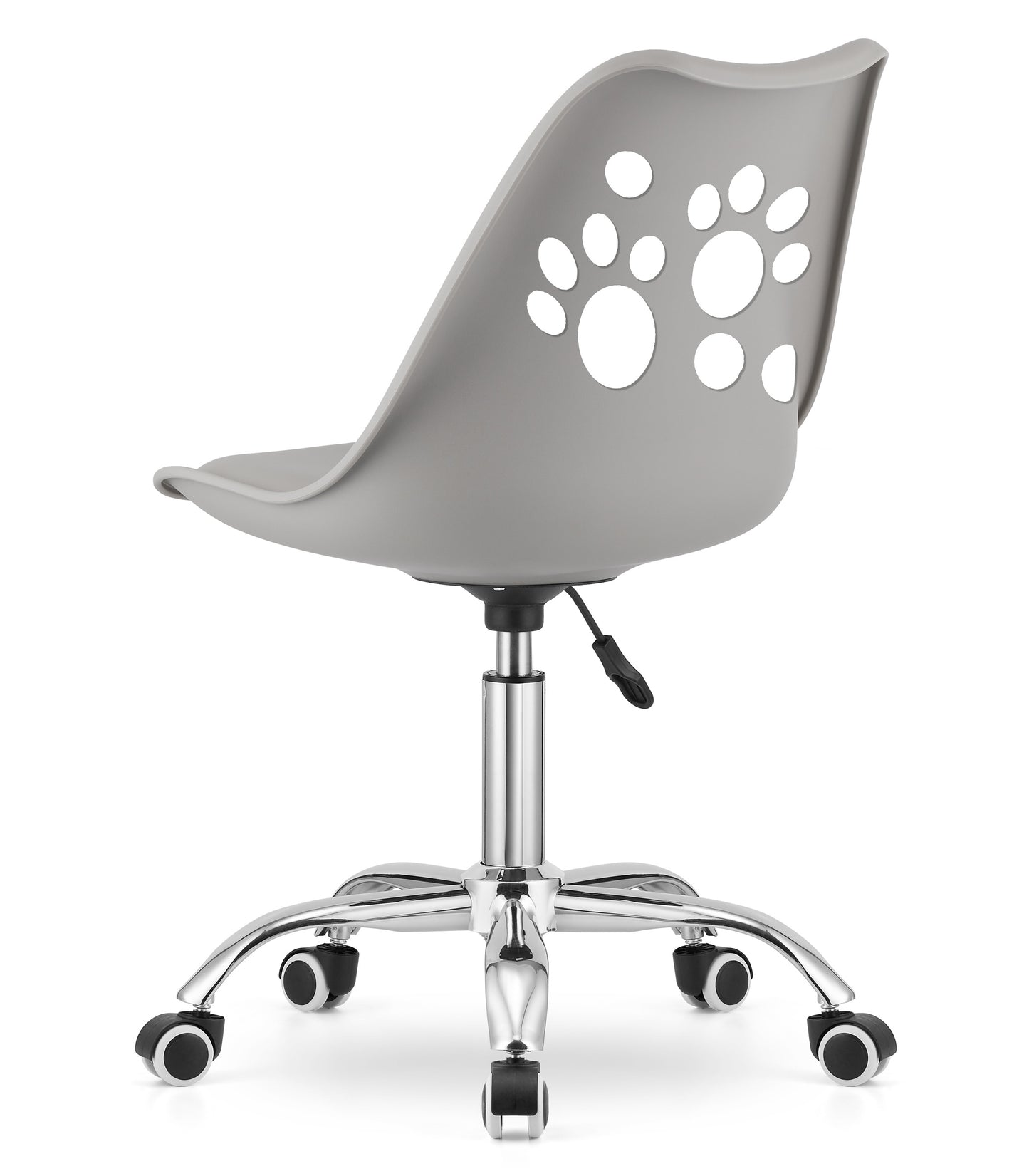 Chaise pivotante à roulettes, chaise de bureau réglable, chaise de bureau avec dossier, coussin en polypropylène et simili cuir, cadre chromé, 57 x 50 x 93,5 cm