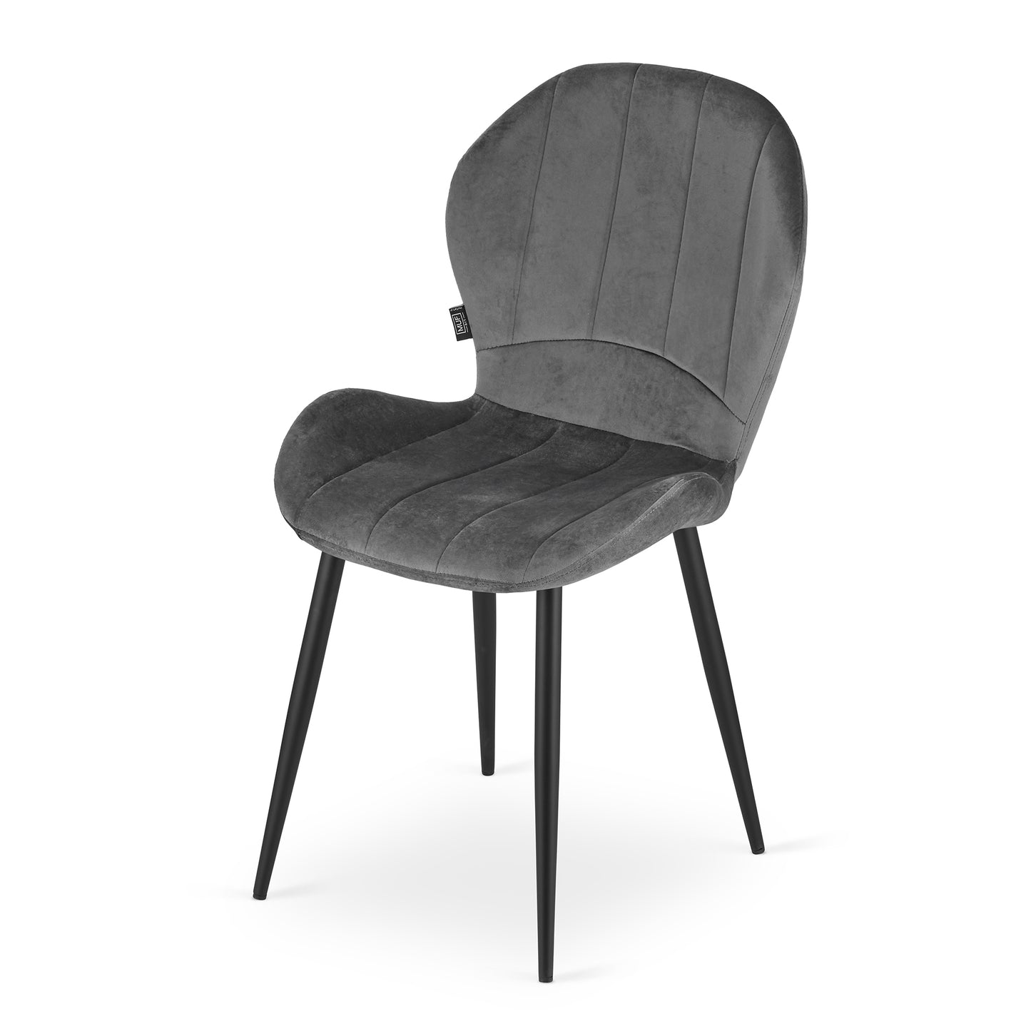 Chaise de salle à manger chaise rembourrée en tissu velours, pieds en métal noir, chaise de bureau, chaise de cuisine, charge d'assise de 120 kg, 62 x 50,5 x 86 cm