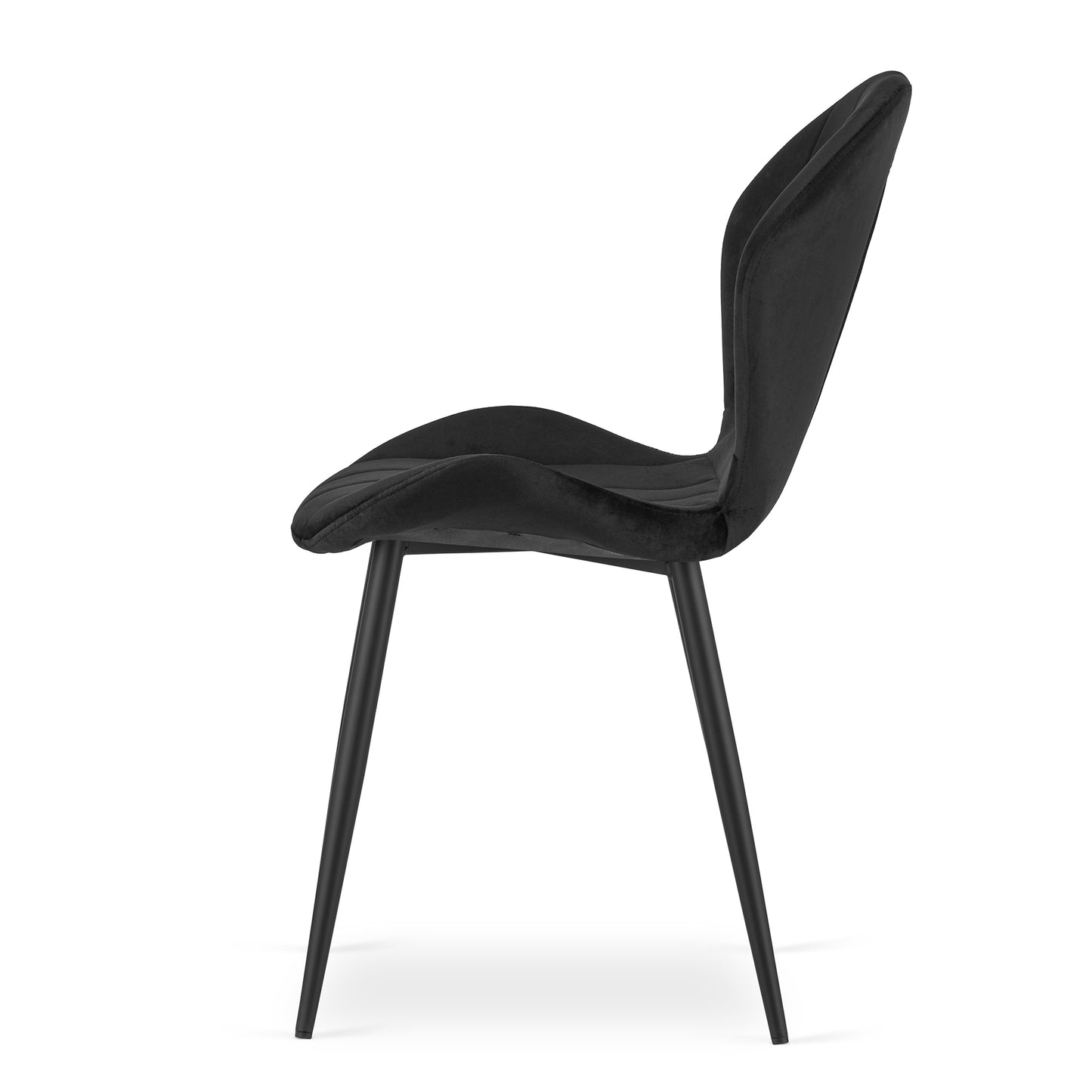 Chaise de salle à manger chaise rembourrée en tissu velours, pieds en métal noir, chaise de bureau, chaise de cuisine, charge d'assise de 120 kg, 62 x 50,5 x 86 cm