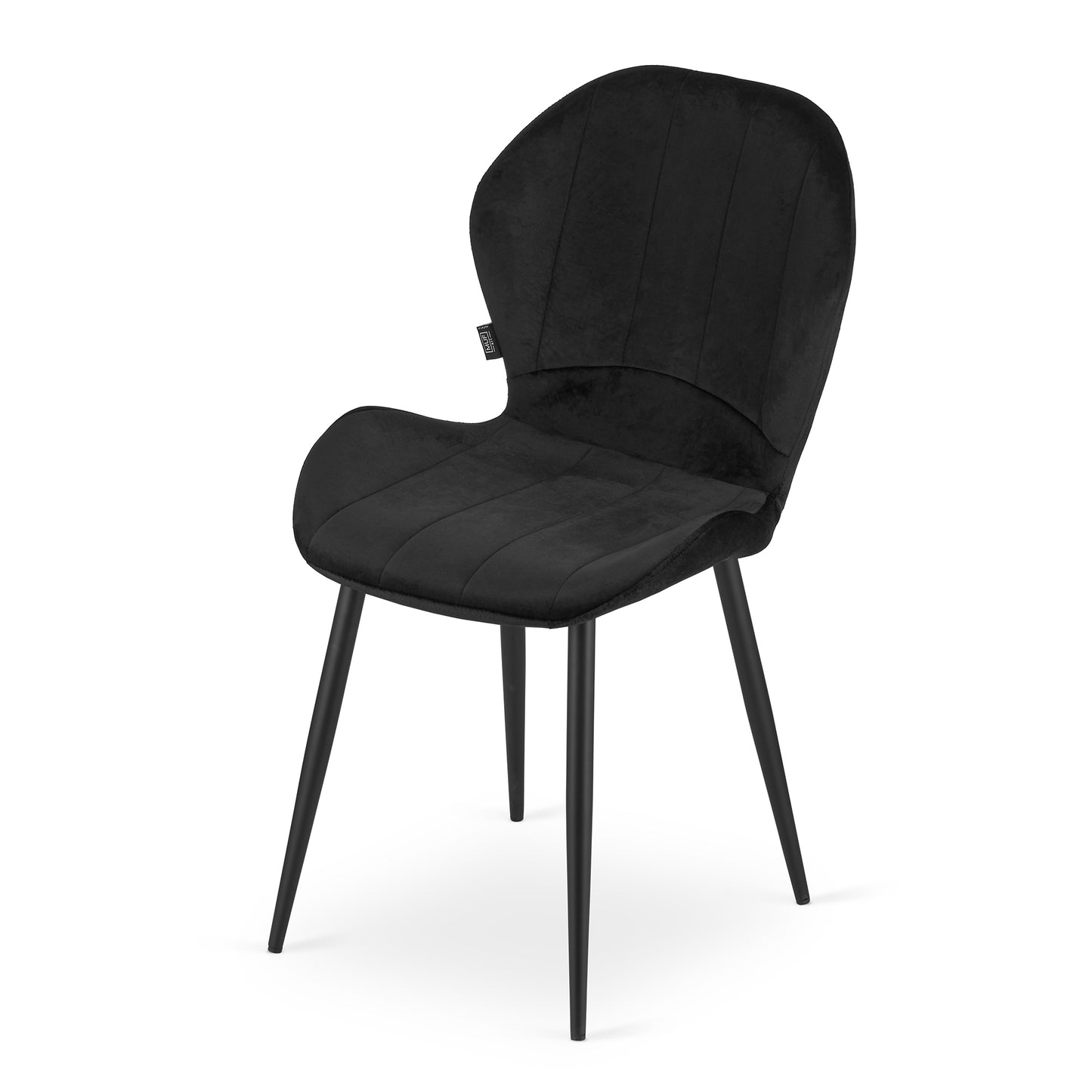 Chaise de salle à manger chaise rembourrée en tissu velours, pieds en métal noir, chaise de bureau, chaise de cuisine, charge d'assise de 120 kg, 62 x 50,5 x 86 cm