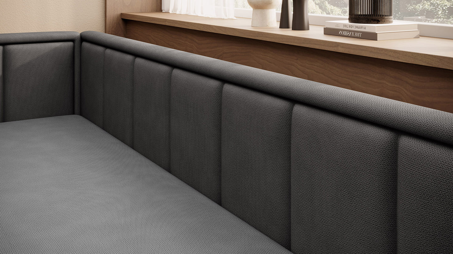 3-Sitzer Sofa & Tagesbett Dreisitzer Schlafsofa mit 2 Dekokissen und Stauraum, Links oder rechts