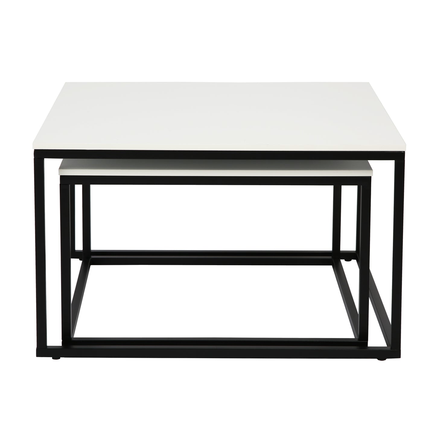 Couchtisch 2er Set aus Holz, Wohnzimmertisch Modern, Beistelltisch Set 2 in 1 mit Metallgestell für Wohnzimmer Büro Beistelltisch Loft Design TWIN, kratzfeste Oberfläche