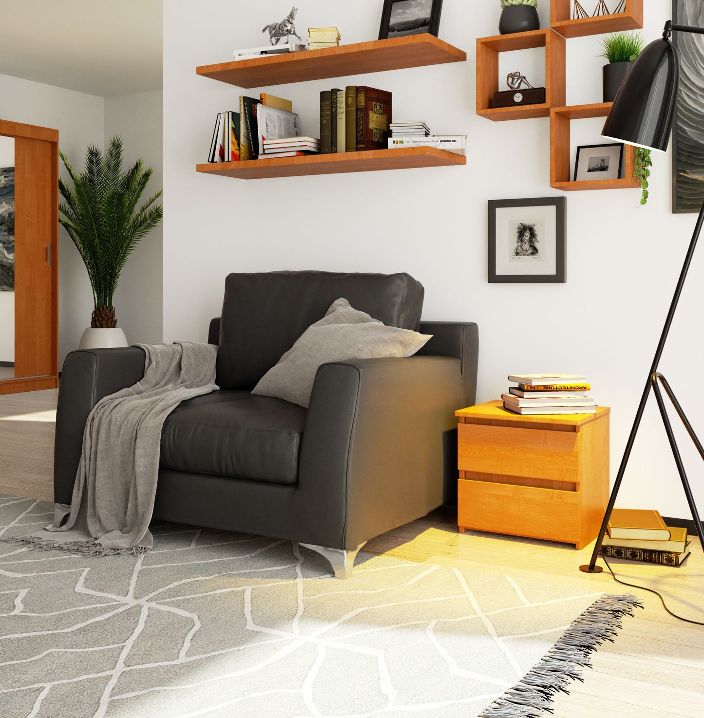 Kommode mit zwei Schubladen 40 cm hoch und 40 cm breit, Wohnzimmer, Schlafzimmer, Flur, Schrank, Sideboard, Highboard, viel Stauraum