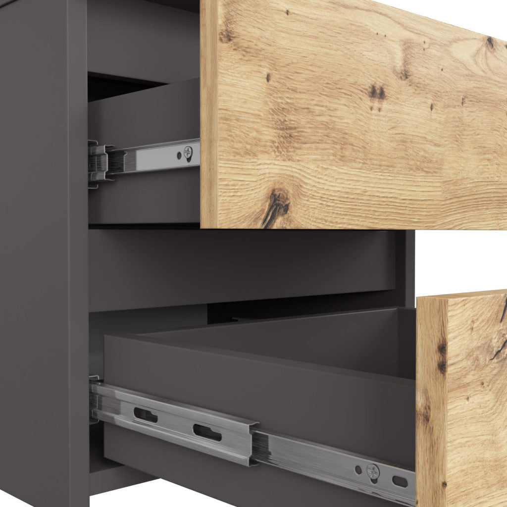Kommode mit zwei Schubladen 40 cm hoch und 40 cm breit, Wohnzimmer, Schlafzimmer, Flur, Schrank, Sideboard, Highboard, viel Stauraum