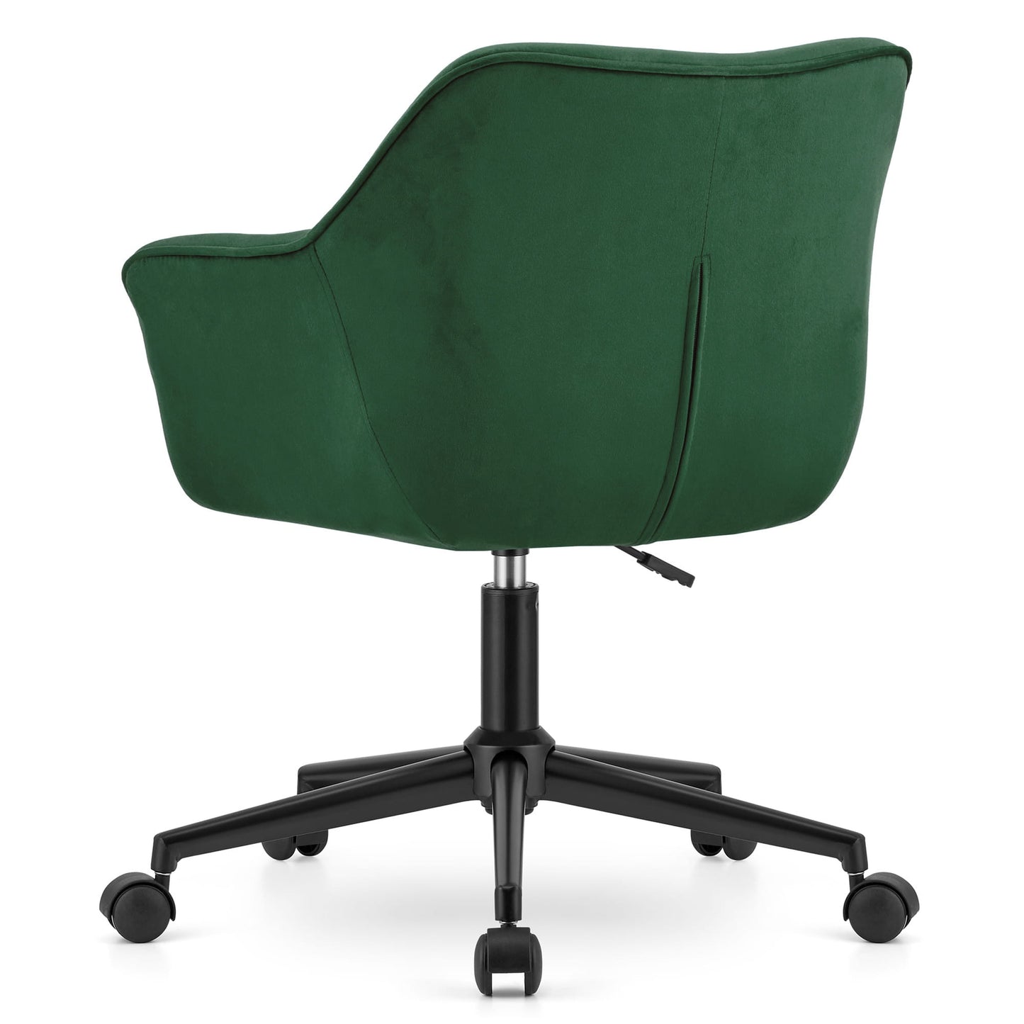 Drehstuhl mit voll drehbarem, gepolstertem Samtsitz, höhenverstellbar 79,5-88,5 cm, ergonomisches Design für Heimstudio oder Kinderzimmer, bequemes Sitzen, 5-armiges Metallgestell auf Rollen