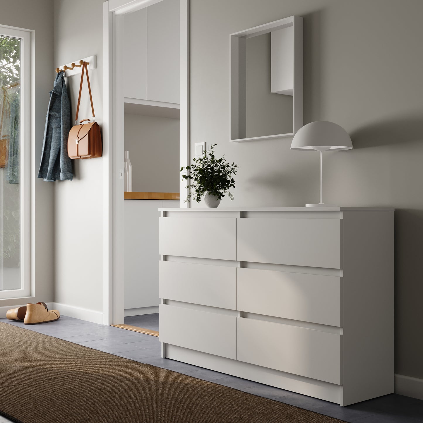 Kommode mit 6 Schubladen 100 | 120 | 140 cm breit 78 Höhe Kommode Holz Schrank Kommode mit Schubladen Sideboard Highboard Anrichte Schlafzimmer Wohnzimmer Flur Büro Organizer