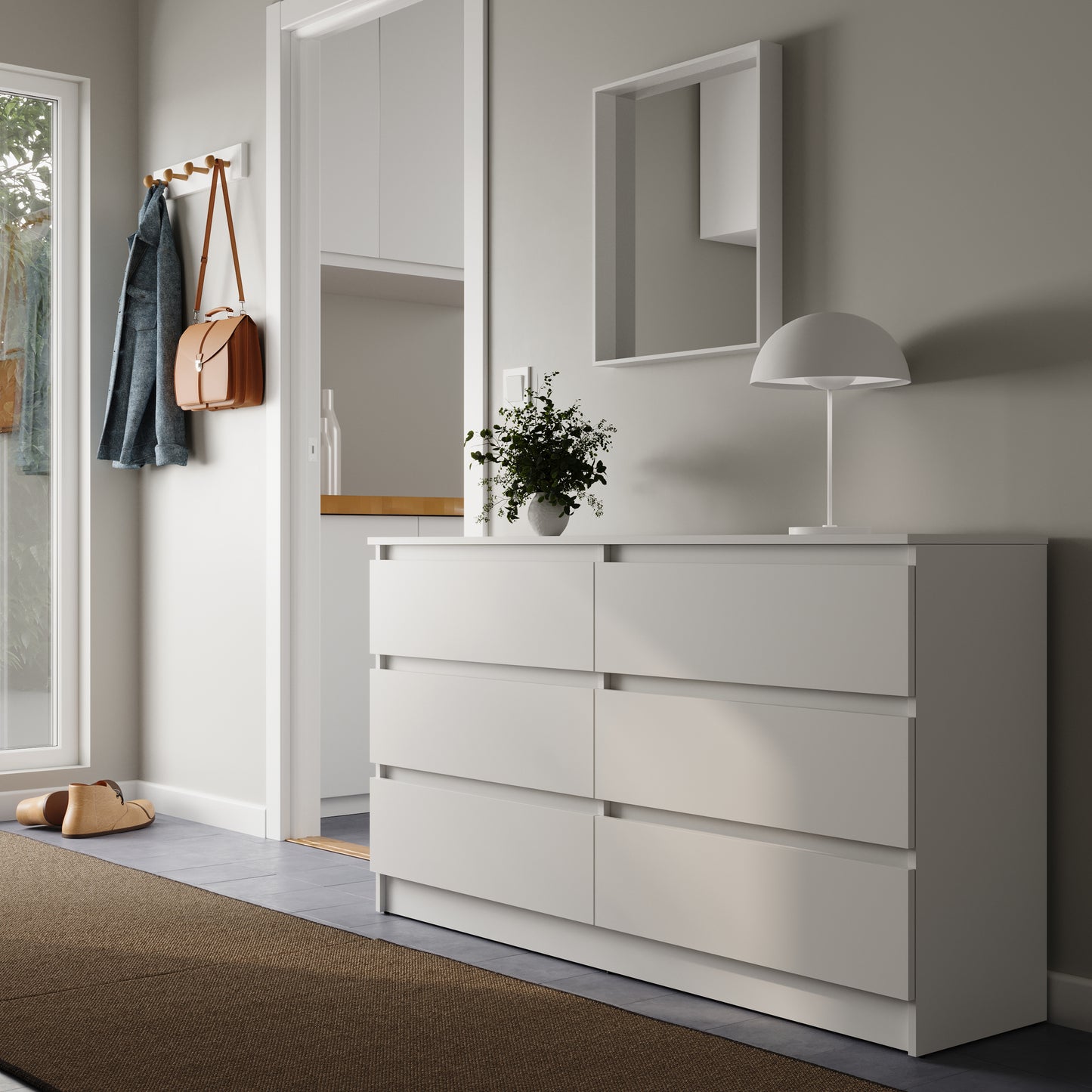 Kommode mit 6 Schubladen 100 | 120 | 140 cm breit 78 Höhe Kommode Holz Schrank Kommode mit Schubladen Sideboard Highboard Anrichte Schlafzimmer Wohnzimmer Flur Büro Organizer