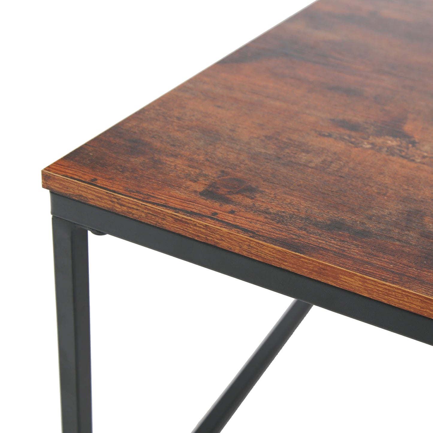 Couchtisch Groß 2er Set aus Holz, Wohnzimmertisch Modern, Beistelltisch Set 2 in 1 mit Metallgestell für Wohnzimmer Büro Beistelltisch Loft Design TWIN, kratzfeste Oberfläche
