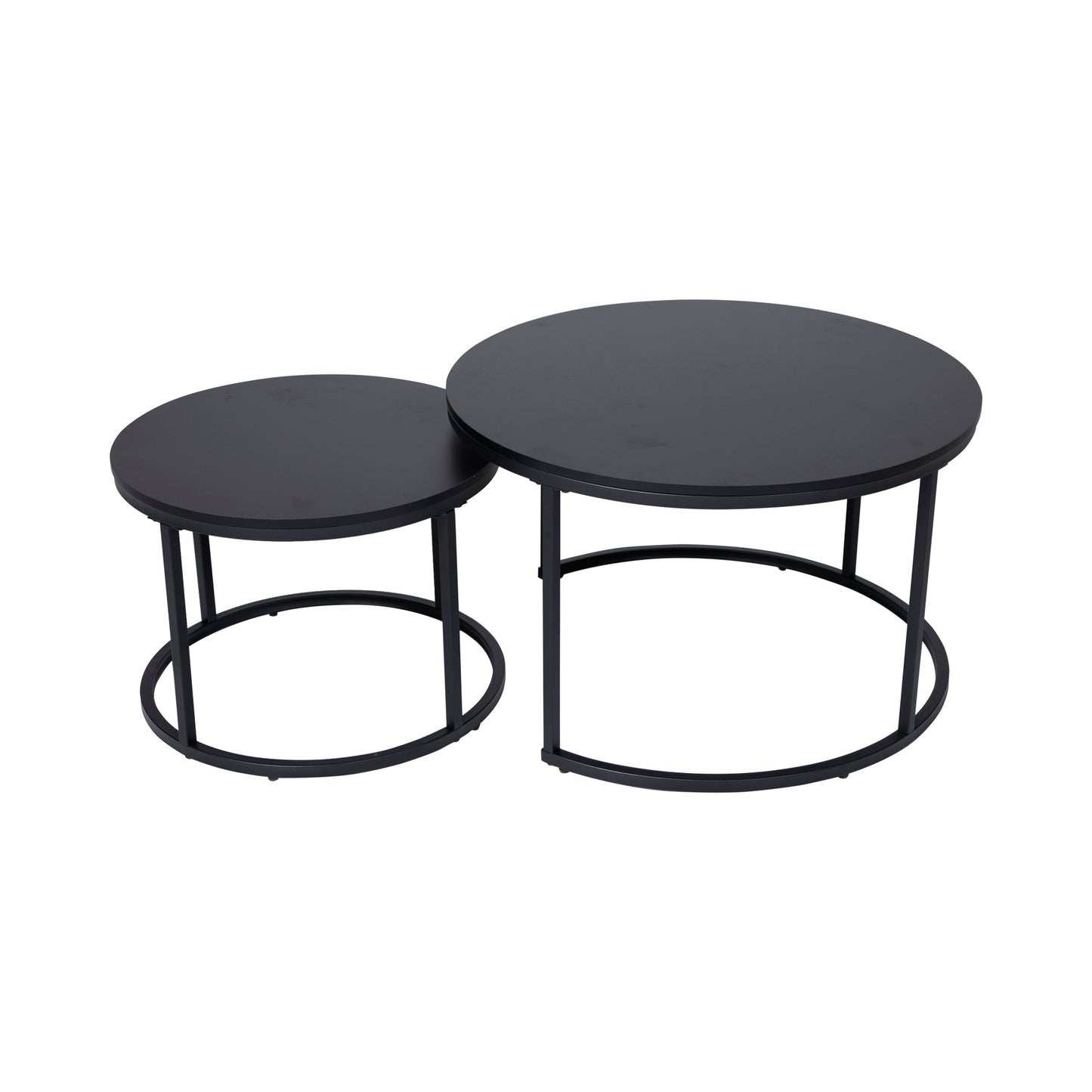 Couchtisch Groß 2er Set aus Holz, Wohnzimmertisch Modern, Beistelltisch Set 2 in 1 mit Metallgestell für Wohnzimmer Büro Beistelltisch Loft Design TWIN, kratzfeste Oberfläche