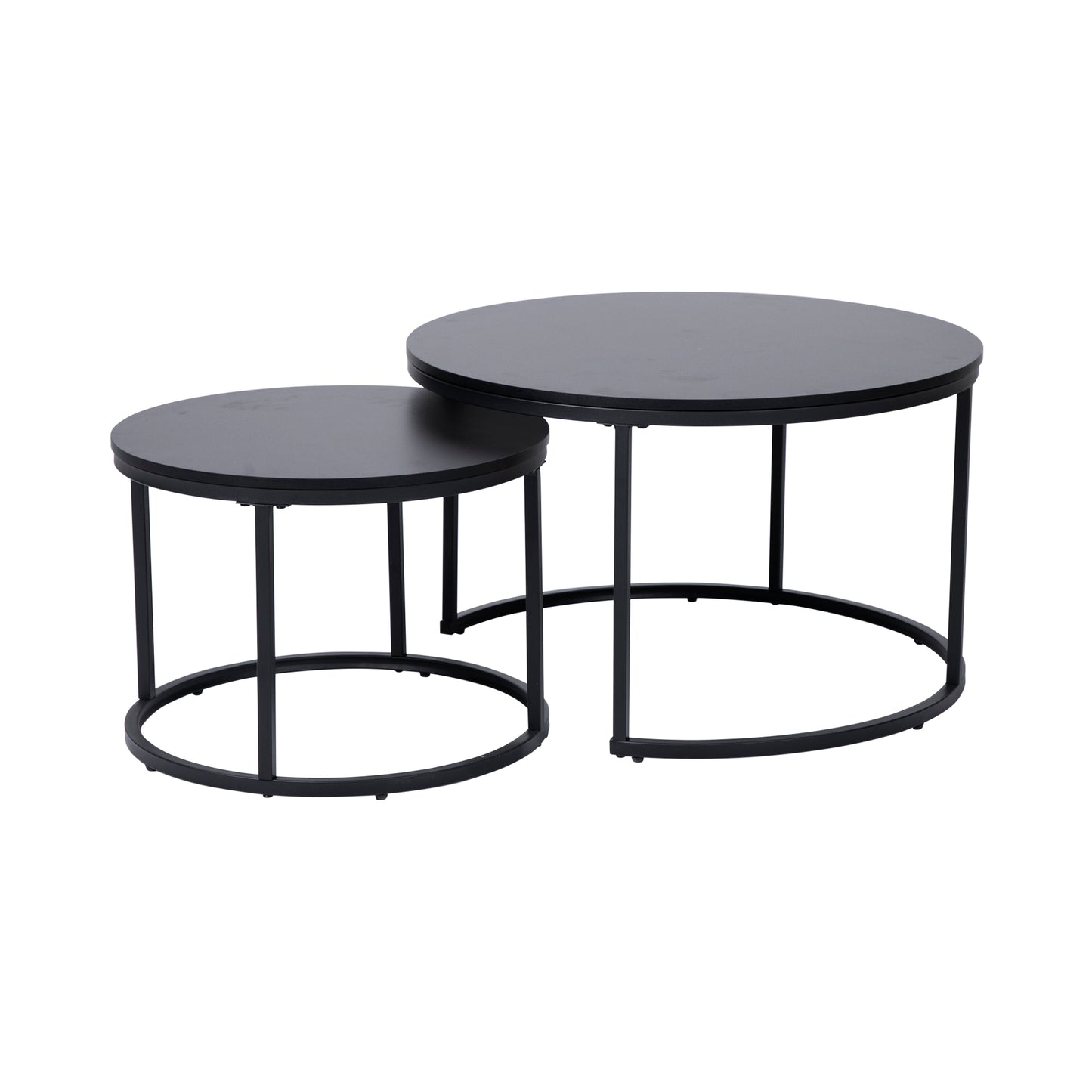 Couchtisch Groß 2er Set aus Holz, Wohnzimmertisch Modern, Beistelltisch Set 2 in 1 mit Metallgestell für Wohnzimmer Büro Beistelltisch Loft Design TWIN, kratzfeste Oberfläche