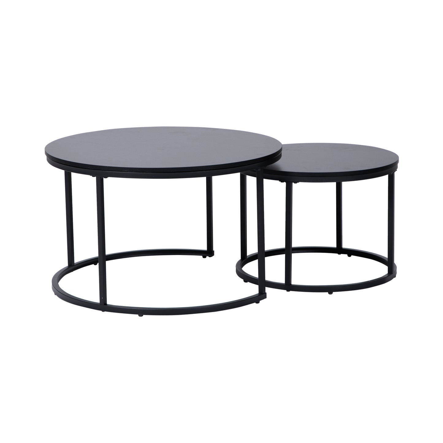 Couchtisch Groß 2er Set aus Holz, Wohnzimmertisch Modern, Beistelltisch Set 2 in 1 mit Metallgestell für Wohnzimmer Büro Beistelltisch Loft Design TWIN, kratzfeste Oberfläche