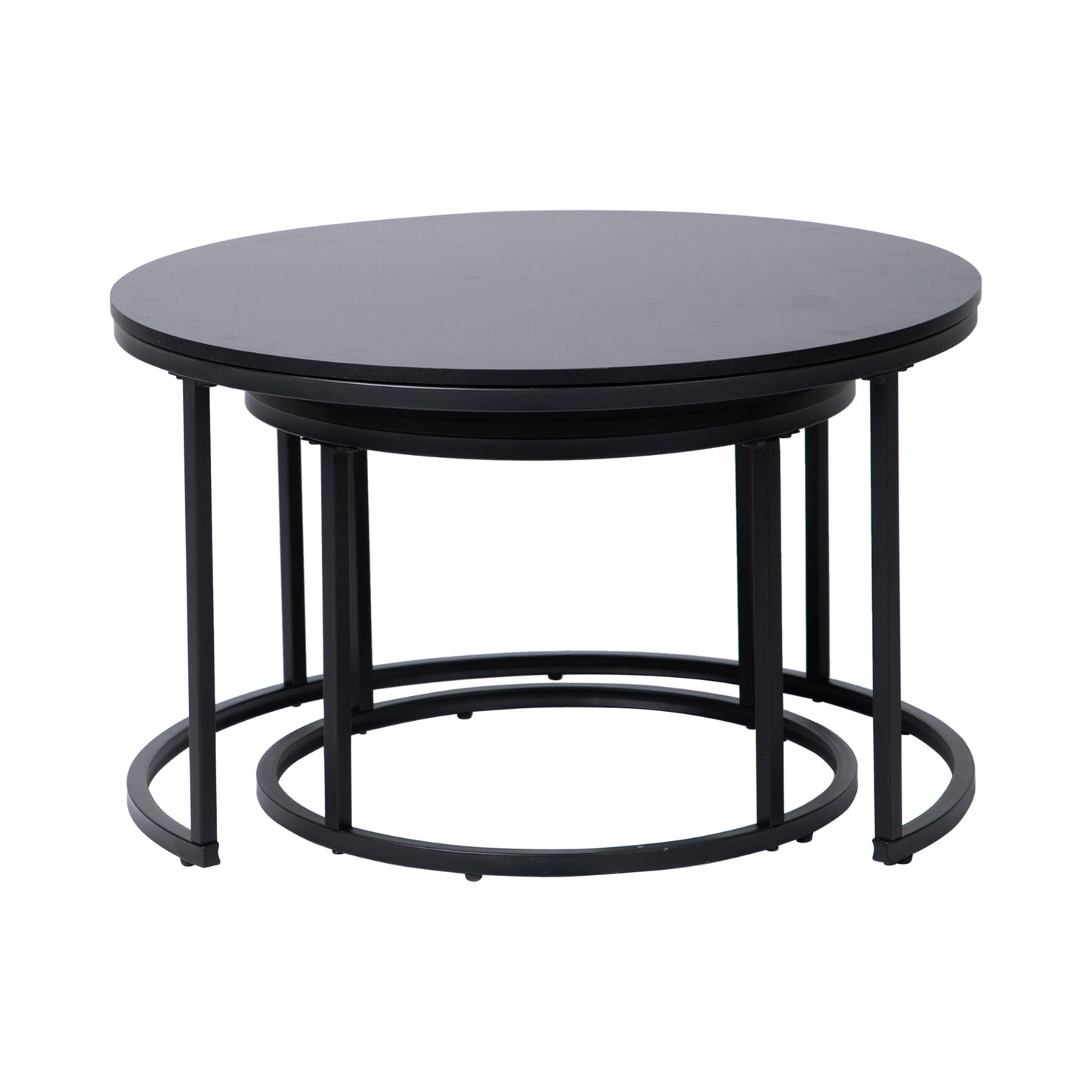 Couchtisch Groß 2er Set aus Holz, Wohnzimmertisch Modern, Beistelltisch Set 2 in 1 mit Metallgestell für Wohnzimmer Büro Beistelltisch Loft Design TWIN, kratzfeste Oberfläche