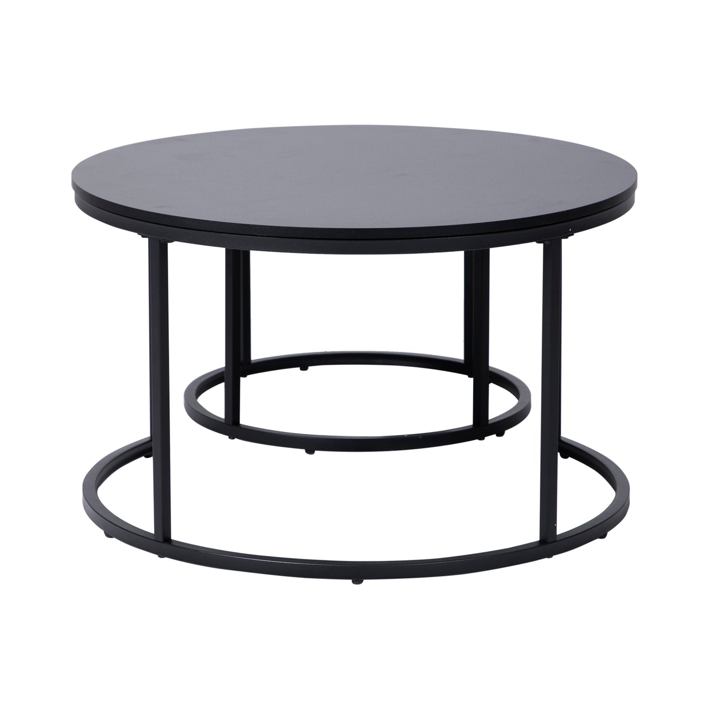 Couchtisch Groß 2er Set aus Holz, Wohnzimmertisch Modern, Beistelltisch Set 2 in 1 mit Metallgestell für Wohnzimmer Büro Beistelltisch Loft Design TWIN, kratzfeste Oberfläche
