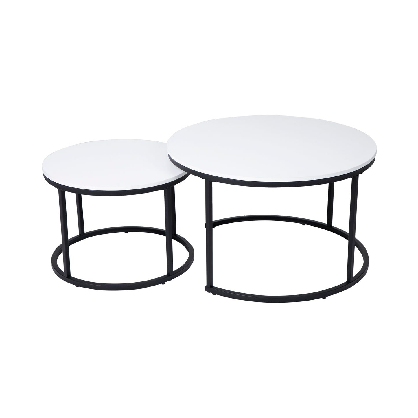 Couchtisch Groß 2er Set aus Holz, Wohnzimmertisch Modern, Beistelltisch Set 2 in 1 mit Metallgestell für Wohnzimmer Büro Beistelltisch Loft Design TWIN, kratzfeste Oberfläche