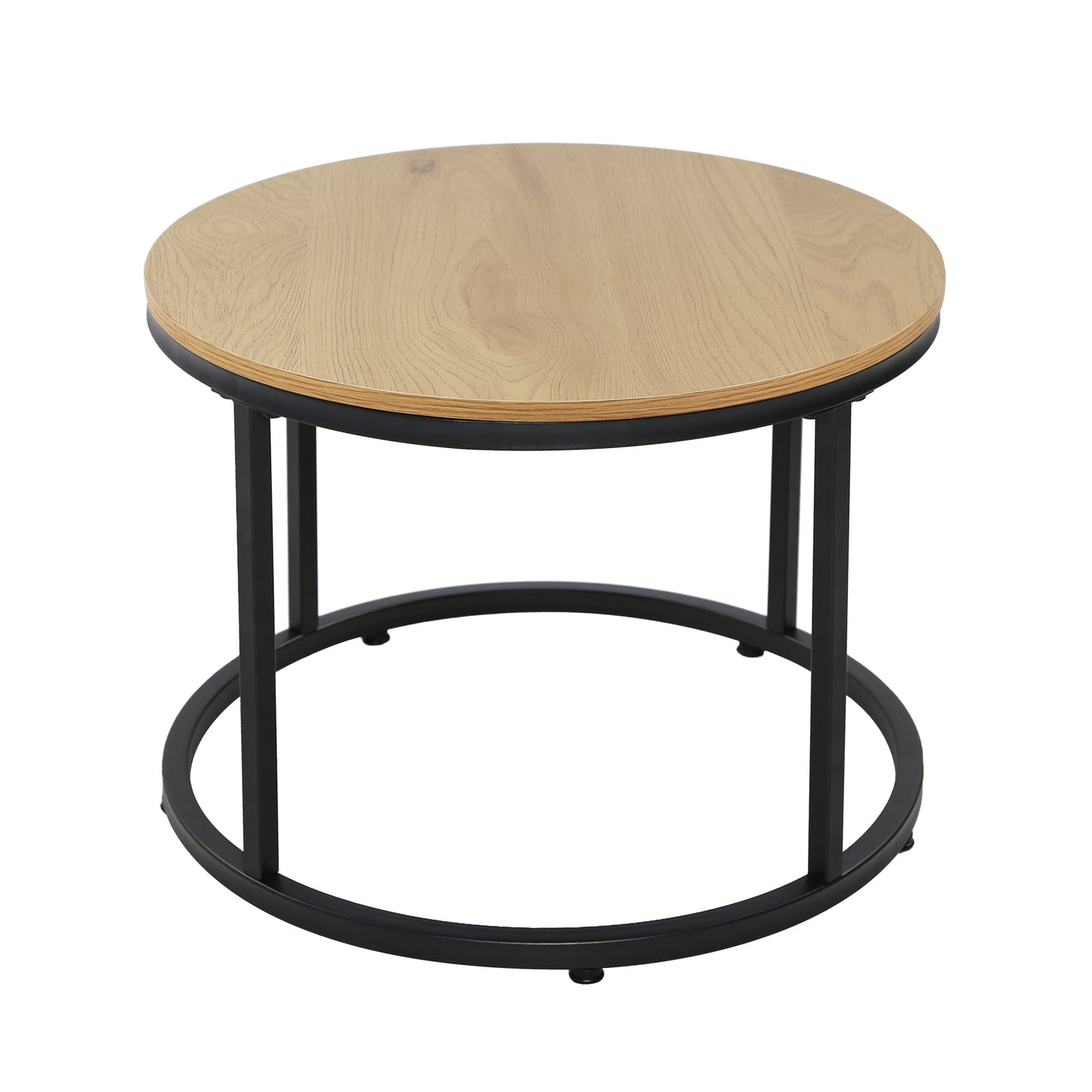 Couchtisch Groß 2er Set aus Holz, Wohnzimmertisch Modern, Beistelltisch Set 2 in 1 mit Metallgestell für Wohnzimmer Büro Beistelltisch Loft Design TWIN, kratzfeste Oberfläche