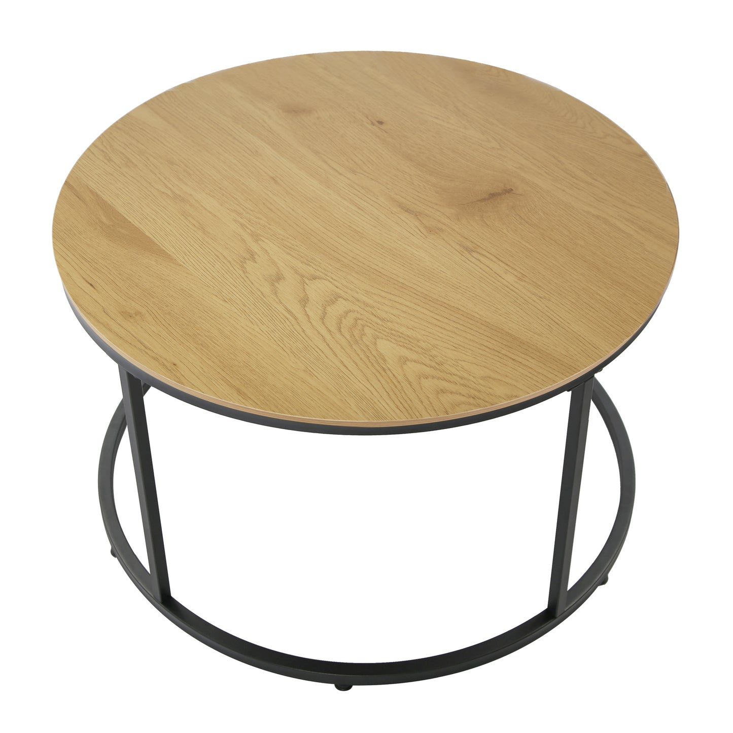 Couchtisch Groß 2er Set aus Holz, Wohnzimmertisch Modern, Beistelltisch Set 2 in 1 mit Metallgestell für Wohnzimmer Büro Beistelltisch Loft Design TWIN, kratzfeste Oberfläche