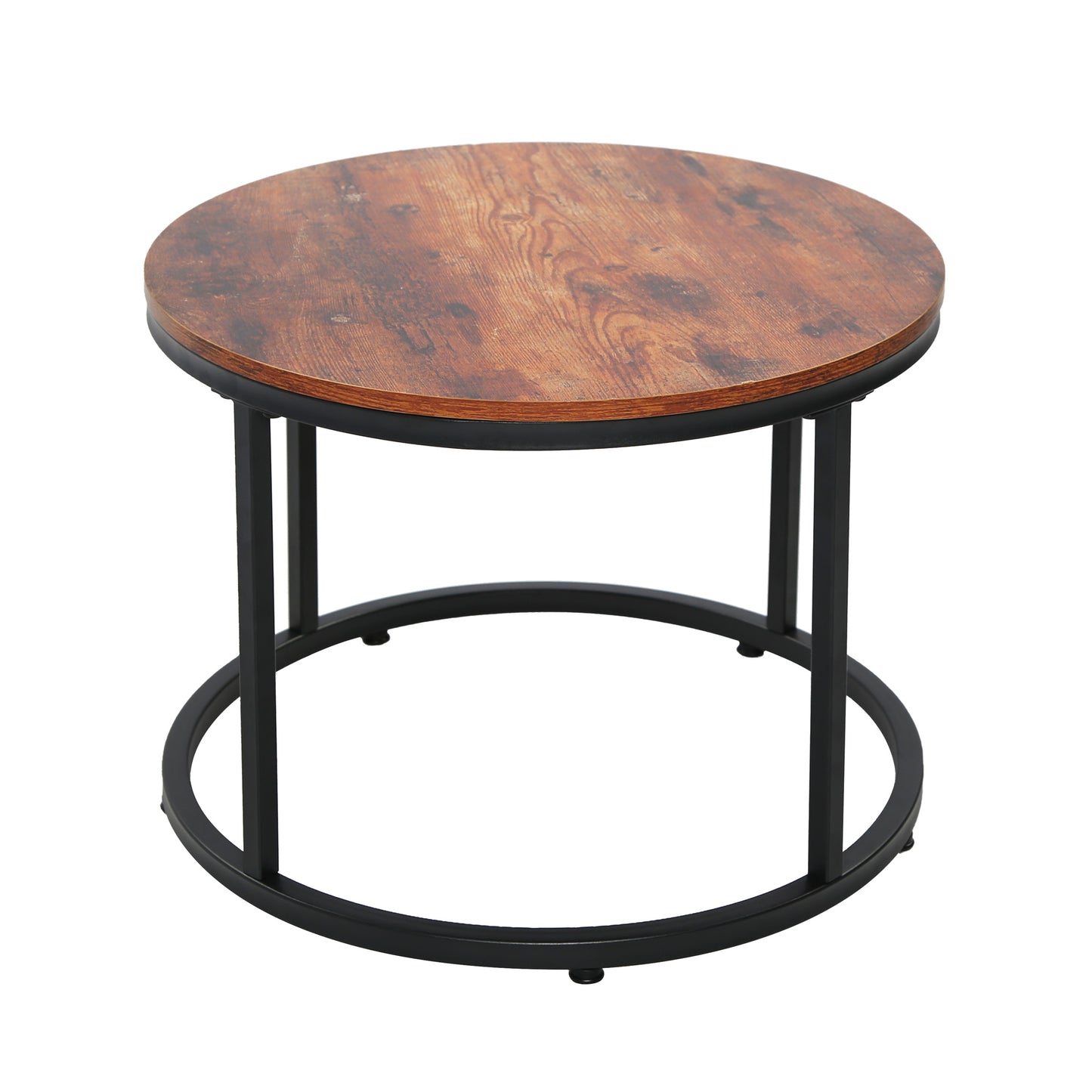 Couchtisch Groß 2er Set aus Holz, Wohnzimmertisch Modern, Beistelltisch Set 2 in 1 mit Metallgestell für Wohnzimmer Büro Beistelltisch Loft Design TWIN, kratzfeste Oberfläche