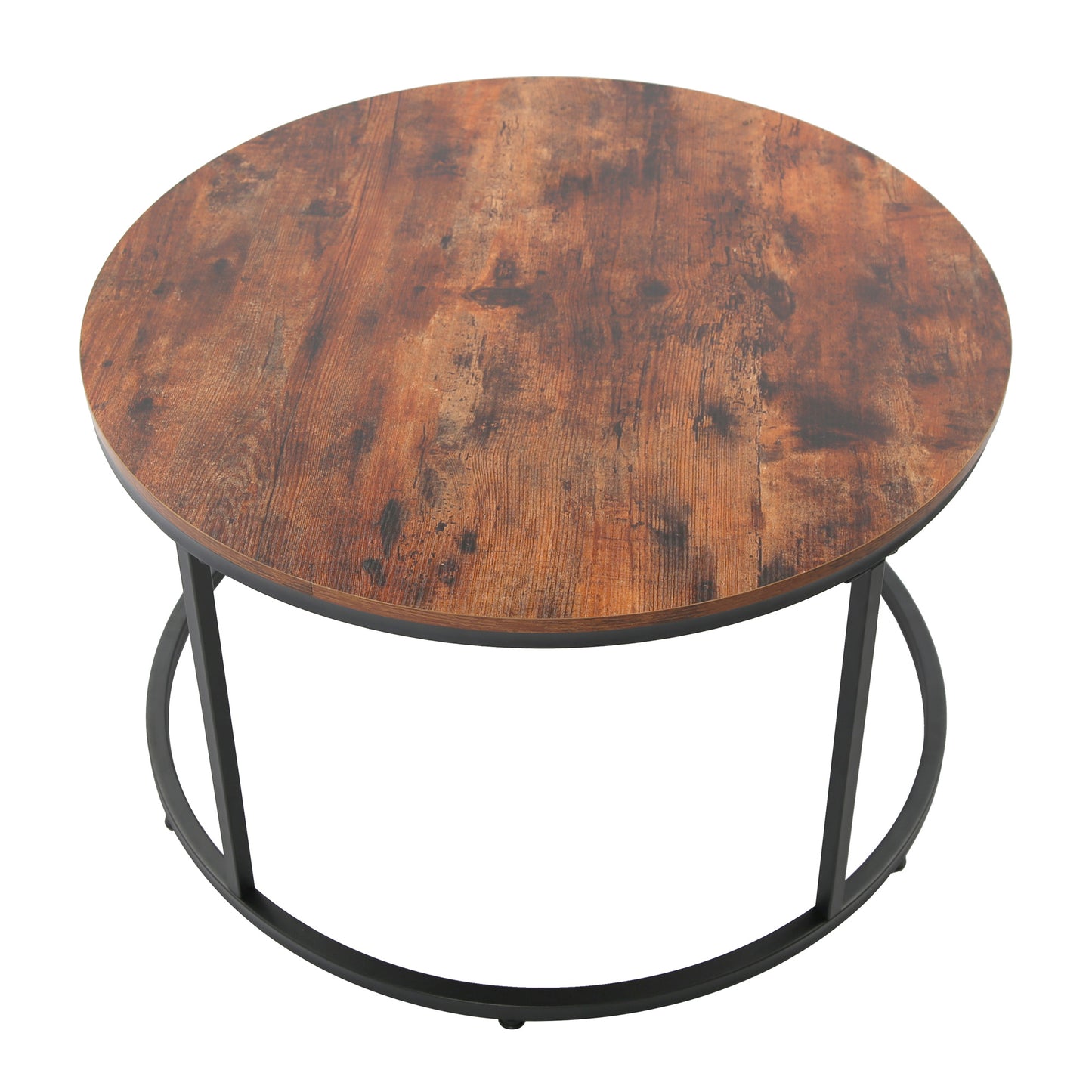 Couchtisch Groß 2er Set aus Holz, Wohnzimmertisch Modern, Beistelltisch Set 2 in 1 mit Metallgestell für Wohnzimmer Büro Beistelltisch Loft Design TWIN, kratzfeste Oberfläche