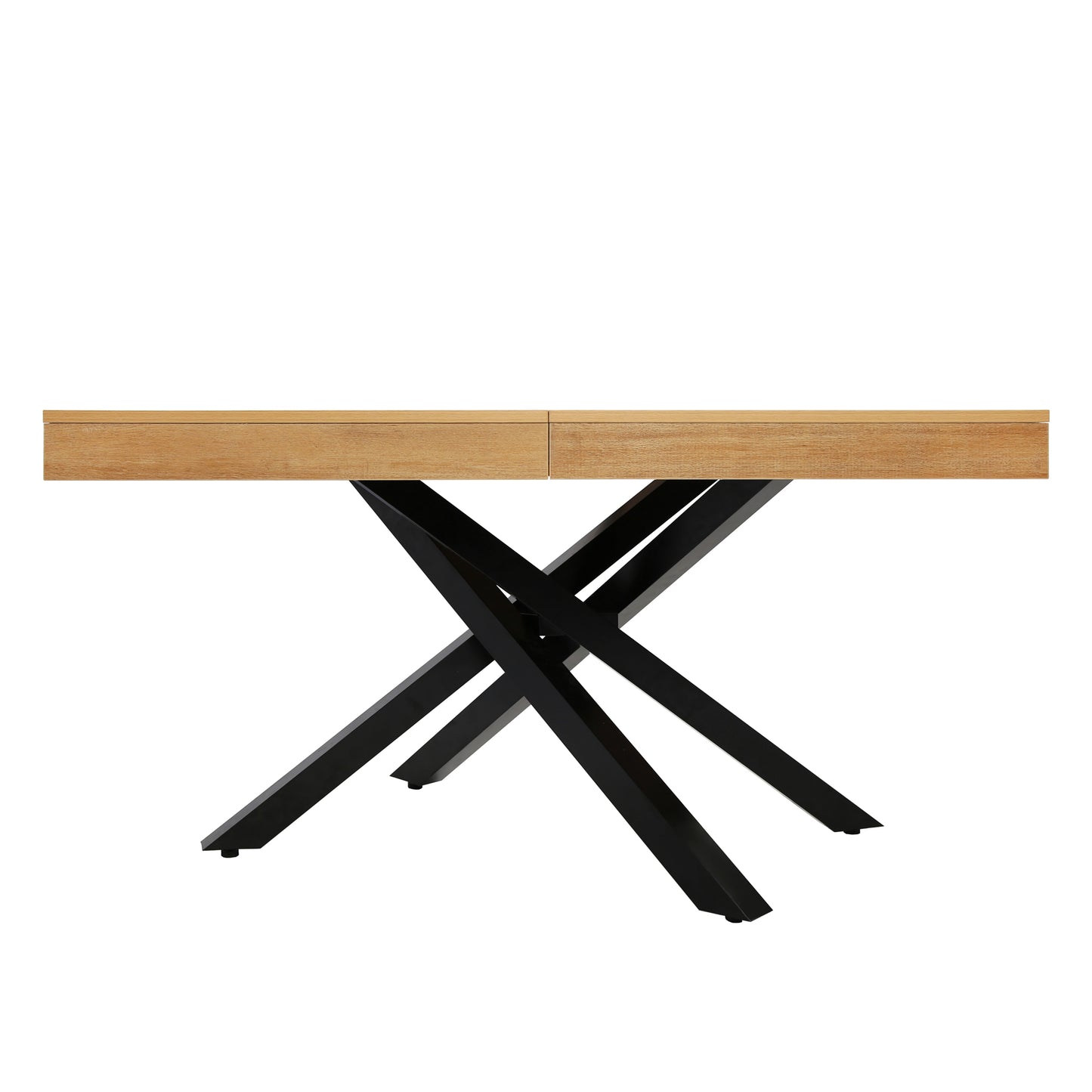 Esstisch ausziehbar | Verlängerbar von 140 cm auf 170 cm | Moderner Esszimmertisch mit gekreuzten Metallbeinen für 6 bis 8 Personen | Robuste Tischplatte | 140-170x90 cm (LxB) | Holzoptik