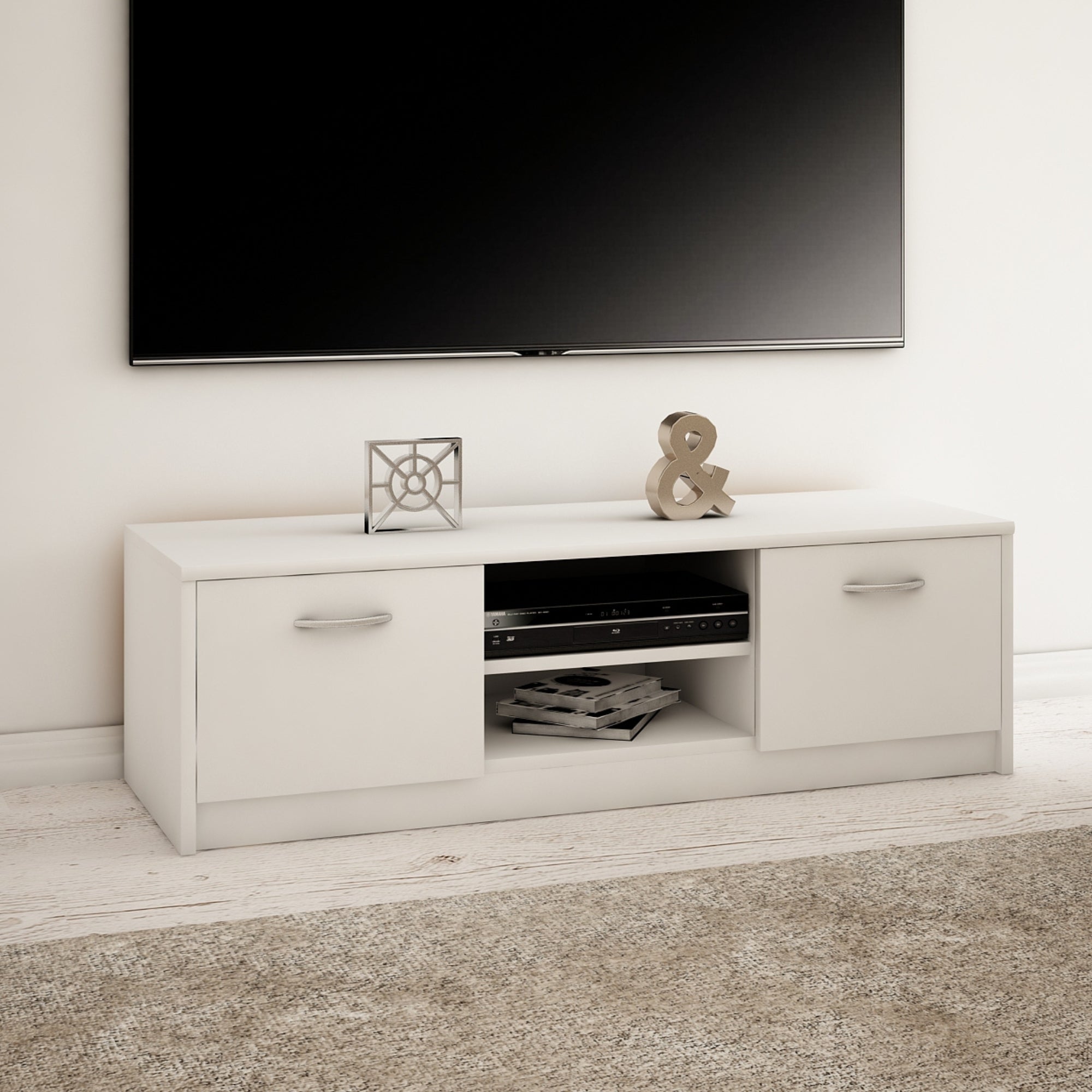 TV-Schrank 120cm breit Lowboard mit matter Oberfläche Fernsehtisch mit