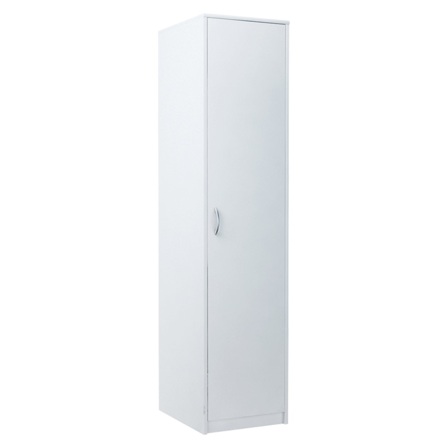 Kleiderschrank mit 1 Tür, 1 Kleiderstange und 2 Einlegeböden, Garderobenschrank 45 cm breit Schrank schmal matte Oberfläche, aus laminierter Platte, ideal für Schlafzimmer, Wohnzimmer, Flur