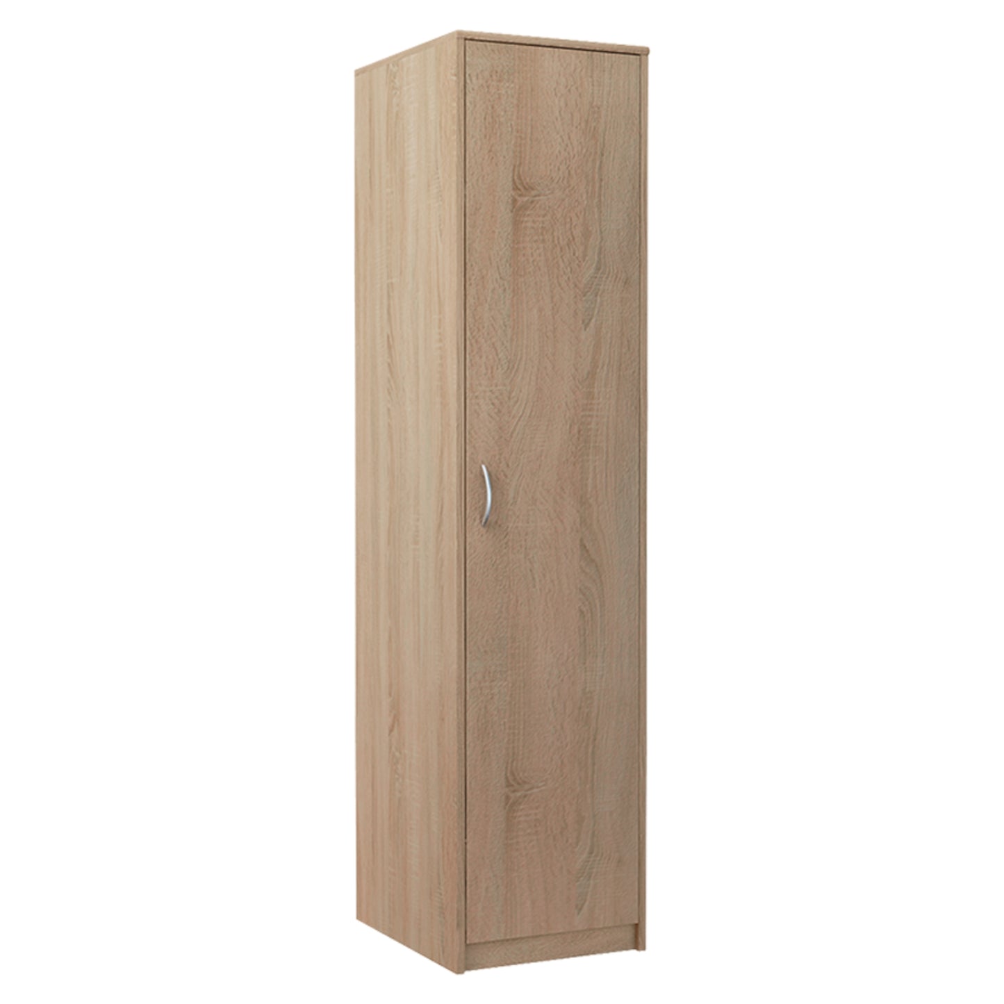 Kleiderschrank mit 1 Tür, 1 Kleiderstange und 2 Einlegeböden, Garderobenschrank 45 cm breit Schrank schmal matte Oberfläche, aus laminierter Platte, ideal für Schlafzimmer, Wohnzimmer, Flur