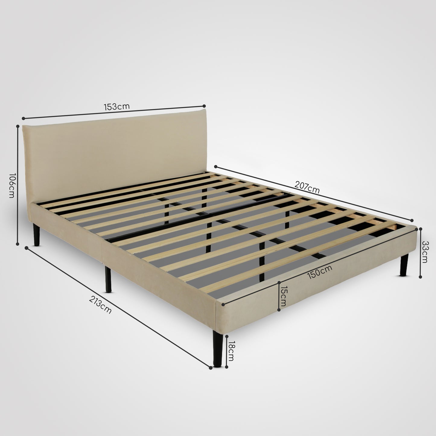 Bett 140x200 cm, Polsterbett mit Lattenrost, Bettgestell 140x200 & 160x200 cm, Doppelbett mit weichem Cord & Samt bezug und gepolstertem Kopfteil, robustes Gestell, hoher Liegekomfort