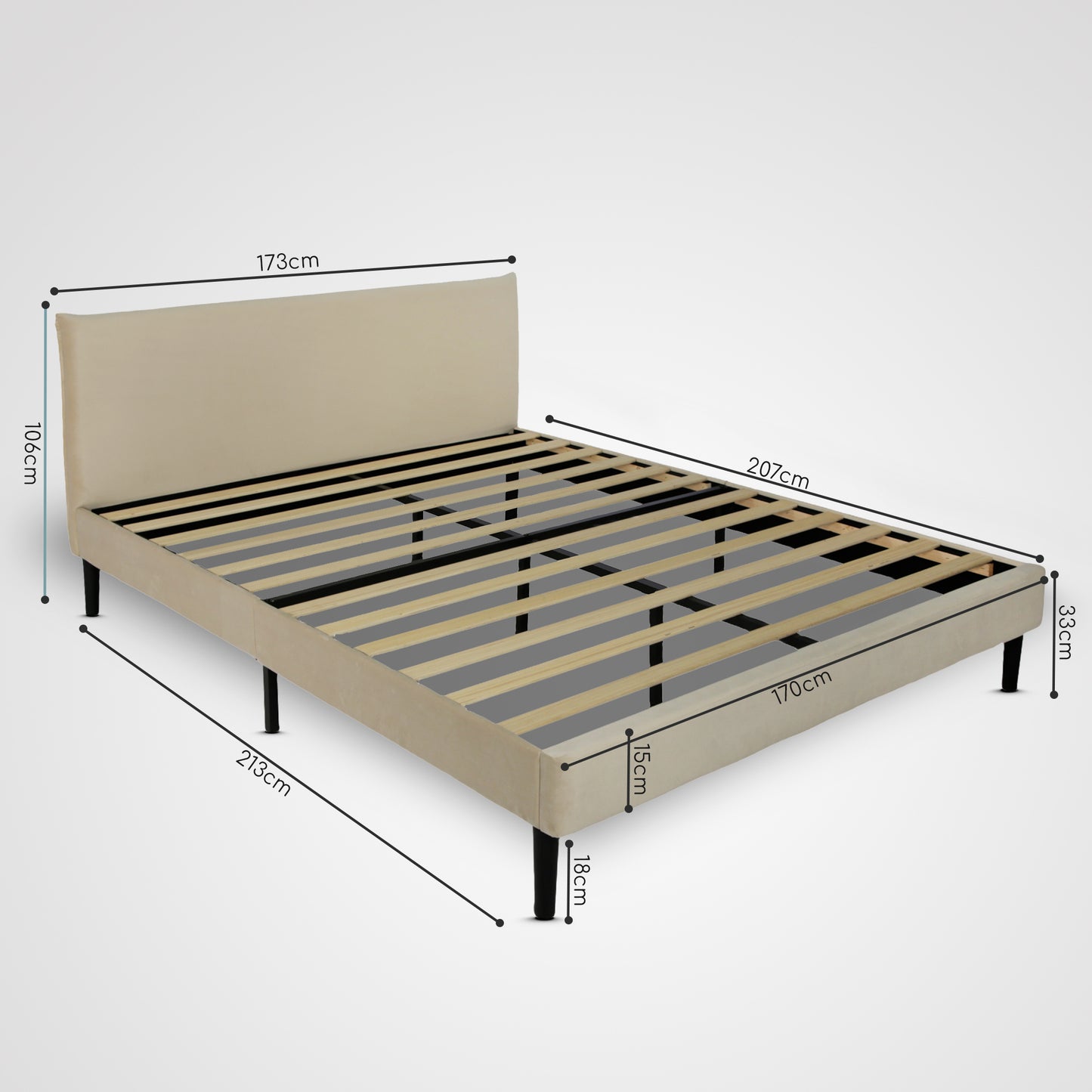 Bett 140x200 cm, Polsterbett mit Lattenrost, Bettgestell 140x200 & 160x200 cm, Doppelbett mit weichem Cord & Samt bezug und gepolstertem Kopfteil, robustes Gestell, hoher Liegekomfort