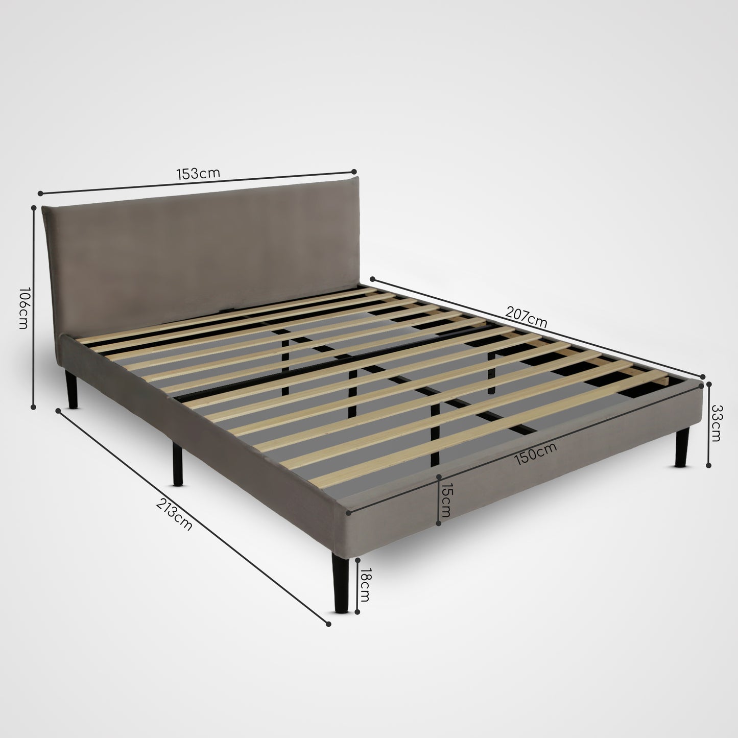 Bett 140x200 cm, Polsterbett mit Lattenrost, Bettgestell 140x200 & 160x200 cm, Doppelbett mit weichem Cord & Samt bezug und gepolstertem Kopfteil, robustes Gestell, hoher Liegekomfort