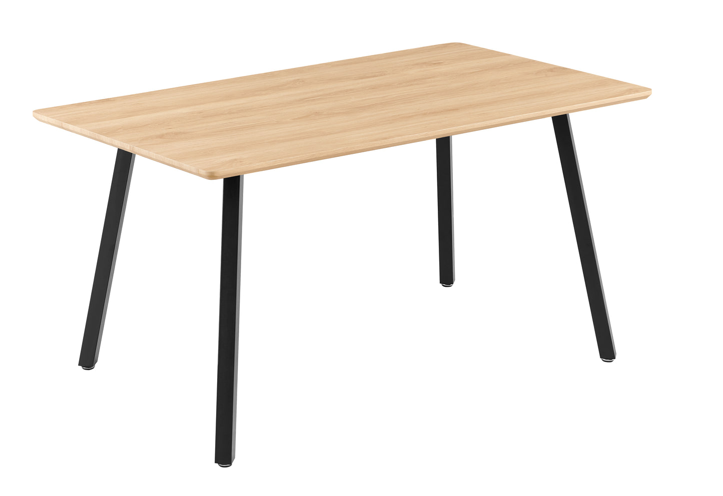 Esstisch Tisch Küchentisch Esszimmertisch | Moderner Esstisch Holz mit schwarzen Metallbeinen & strapazierfähiger Oberfläche, für 4–6 Personen | 140x80x74 cm (LxBxH) | Eiche Dunkel & Eiche Hell