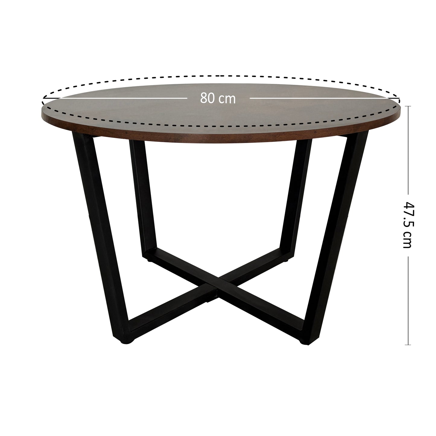 Couchtisch Beistelltisch Wohnzimmertisch Tisch Couch Couchtisch rund Holz | 80x80x47,5 cm (BxTxH)