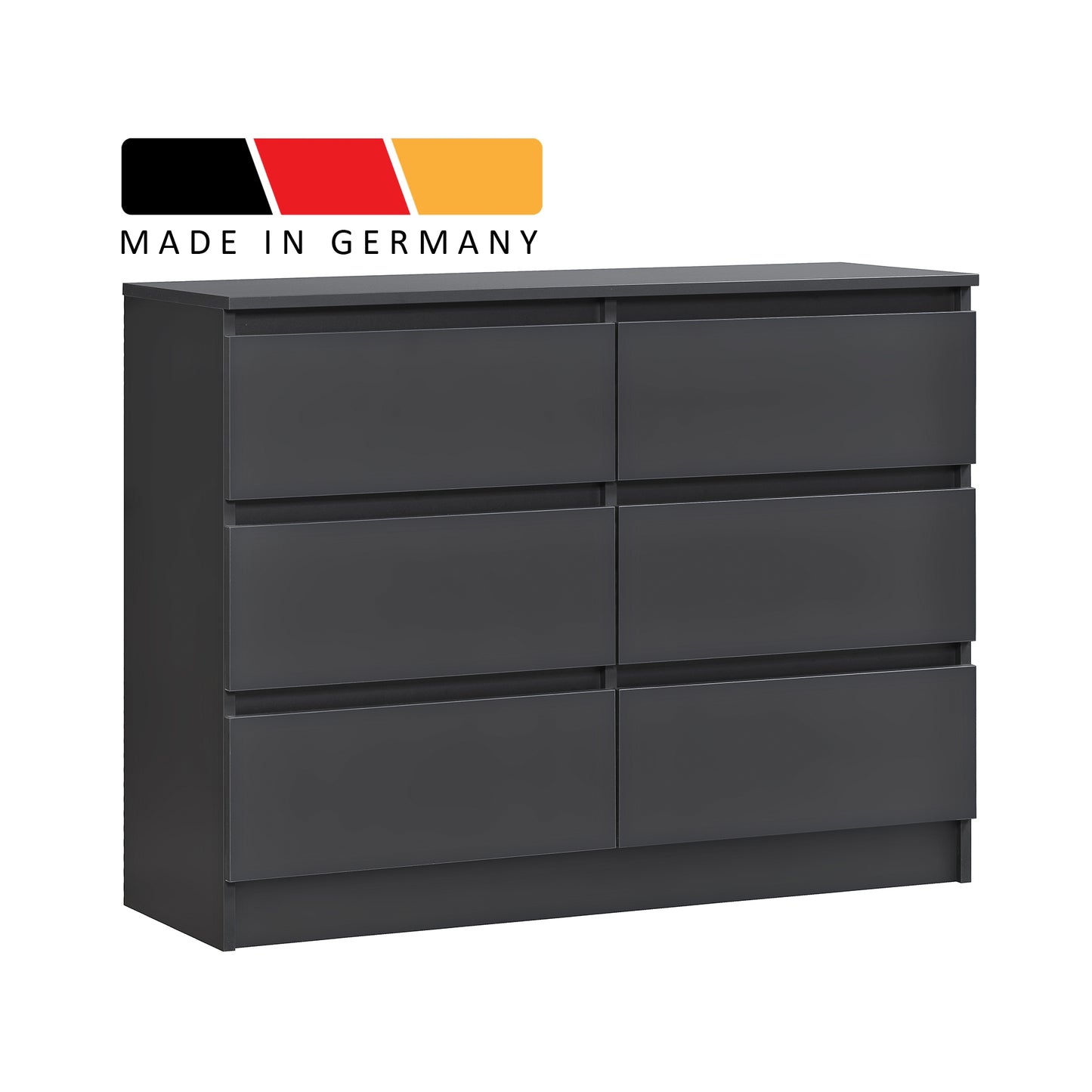 Kommode mit 6 Schubladen 100 | 120 | 140 cm breit 78 Höhe Kommode Holz Schrank Kommode mit Schubladen Sideboard Highboard Anrichte Schlafzimmer Wohnzimmer Flur Büro Organizer