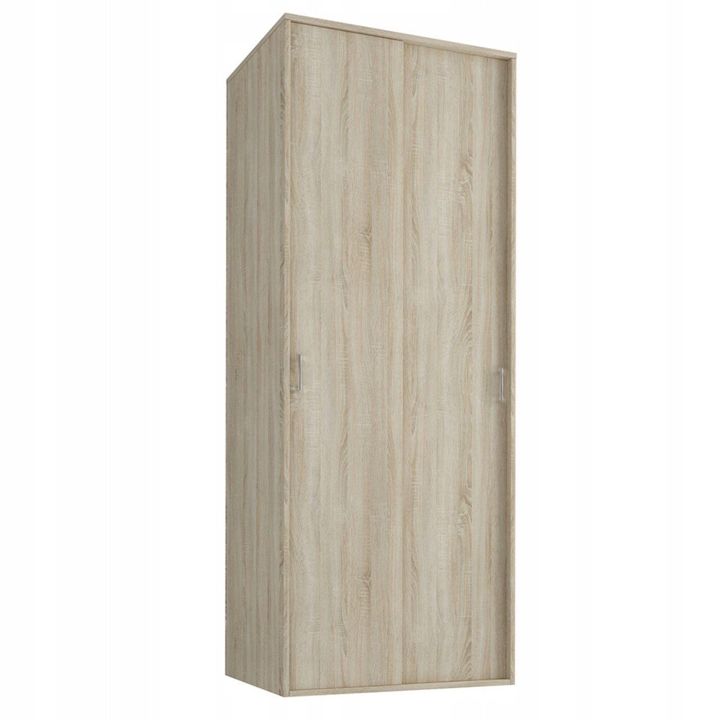 Moderner Kleiderschrank mit Schiebetüren | 2-türiger Schiebetürenschrank mit Kleiderstange | Platzsparender Schrank für Schlafzimmer, Ankleidezimmer, Flur, Kinderzimmer | 70x60x180,5 cm (BxTxH)