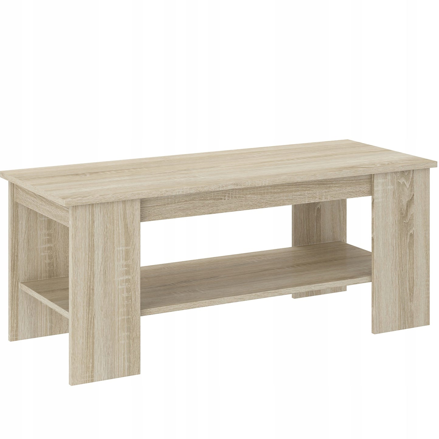 Couchtisch, Wohnzimmertisch, Couchtisch mit Stauraum | Funktional mit Regal | 120x50x45 cm (BxTxH)