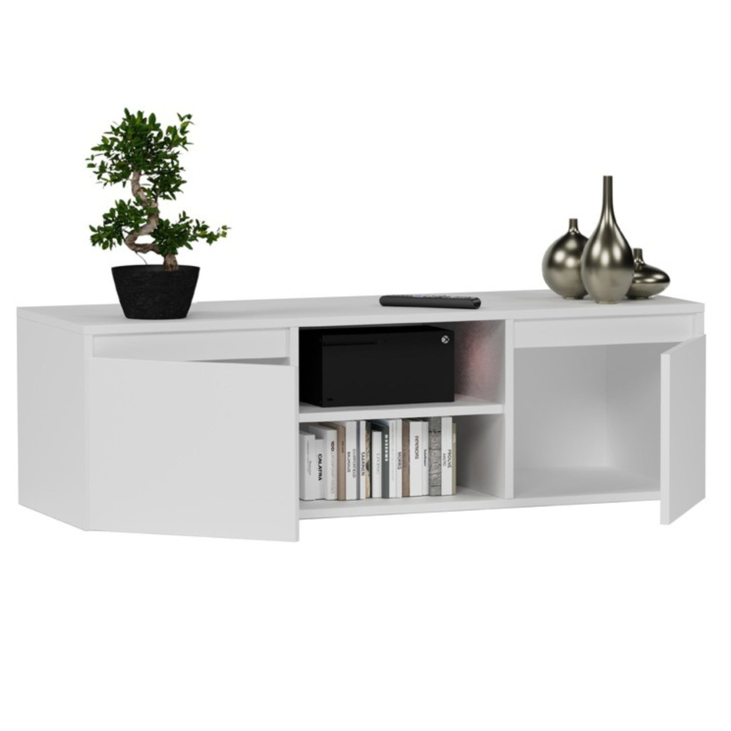 TV-Schrank, Lowboard, Fernsehschrank | Mit 2 Türen und 1 Einlegeboden | Funktional und langlebig | 120x40x36 cm (BxTxH)