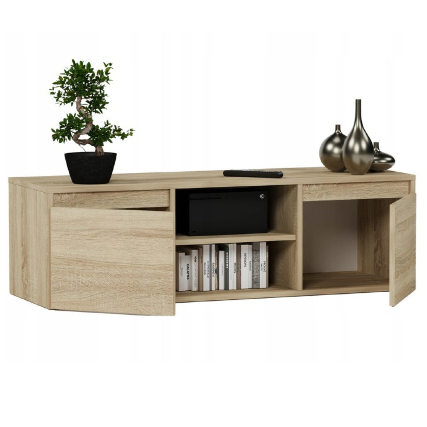 TV-Schrank, Lowboard, Fernsehschrank | Mit 2 Türen und 1 Einlegeboden | Funktional und langlebig | 120x40x36 cm (BxTxH)