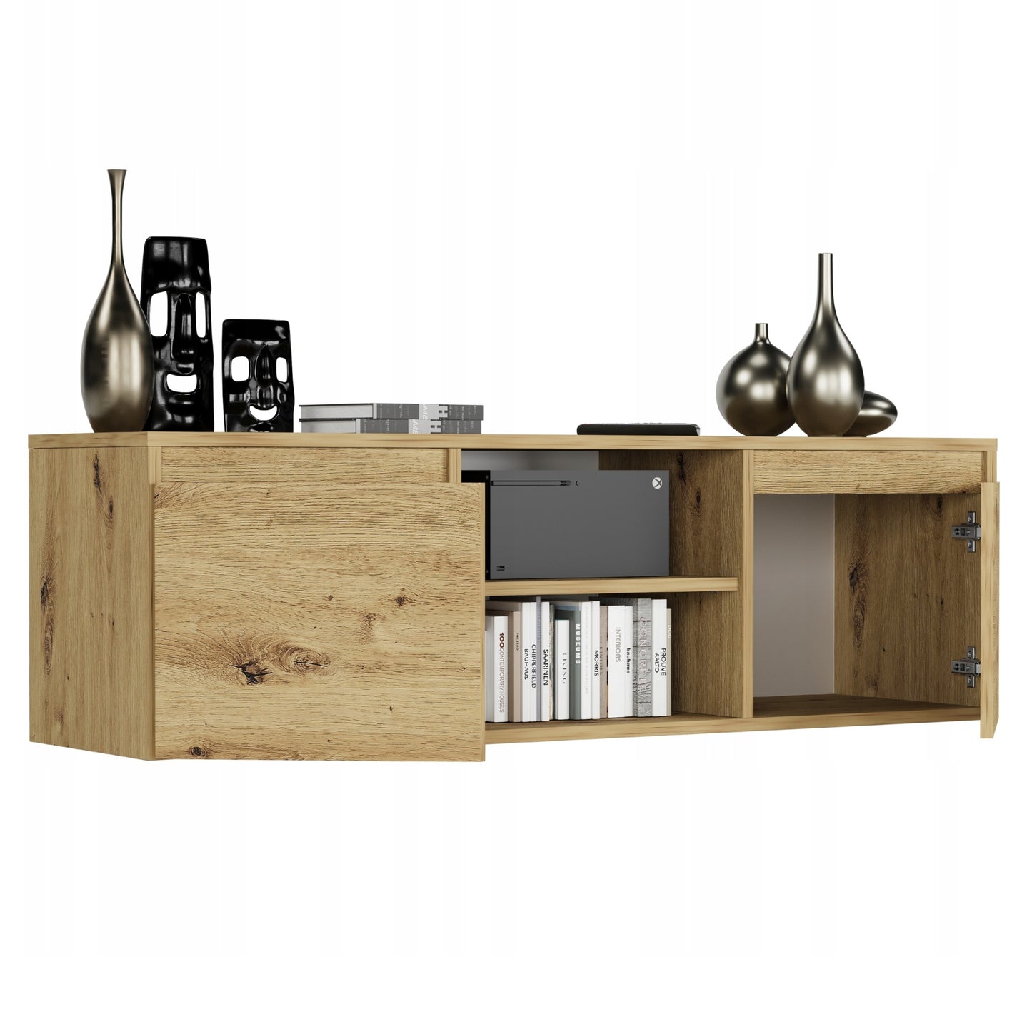 TV-Schrank, Lowboard, Fernsehschrank | Mit 2 Türen und 1 Einlegeboden | Funktional und langlebig | 120x40x36 cm (BxTxH)