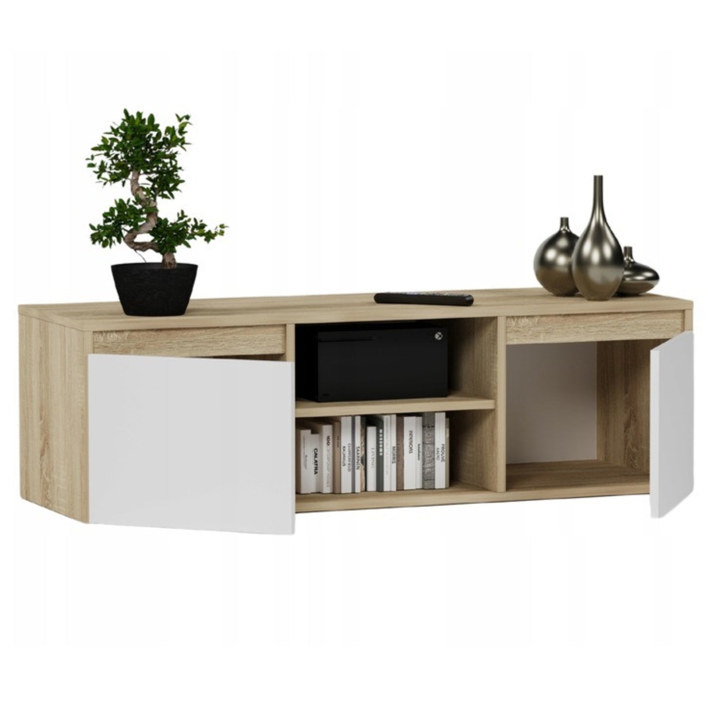 TV-Schrank, Lowboard, Fernsehschrank | Mit 2 Türen und 1 Einlegeboden | Funktional und langlebig | 120x40x36 cm (BxTxH)