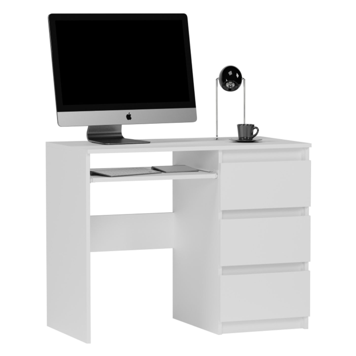Computertisch, Schreibtisch klein, Schreibtisch mit Schubladen | 96x50x76 cm (BxTxH) | Linken und Rechten Seite Schubladen