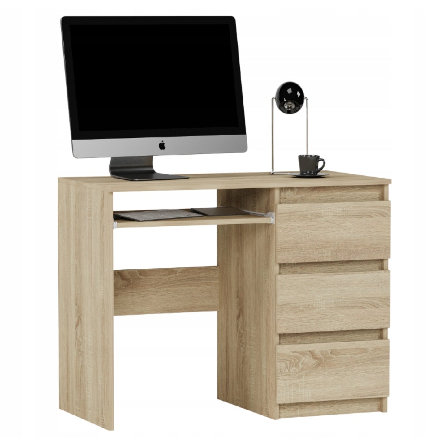 Computertisch, Schreibtisch klein, Schreibtisch mit Schubladen | 96x50x76 cm (BxTxH) | Linken und Rechten Seite Schubladen