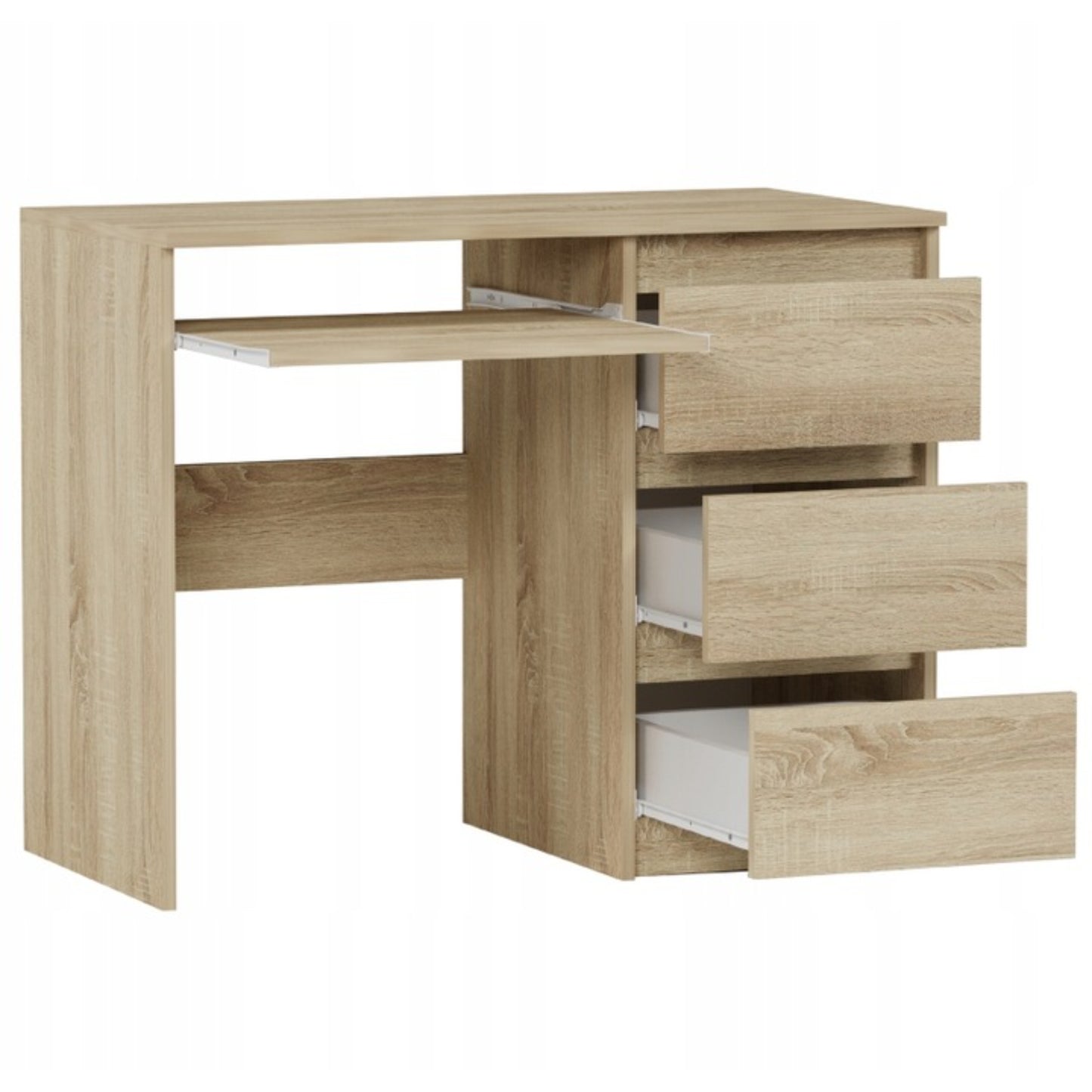 Computertisch, Schreibtisch klein, Schreibtisch mit Schubladen | 96x50x76 cm (BxTxH) | Linken und Rechten Seite Schubladen