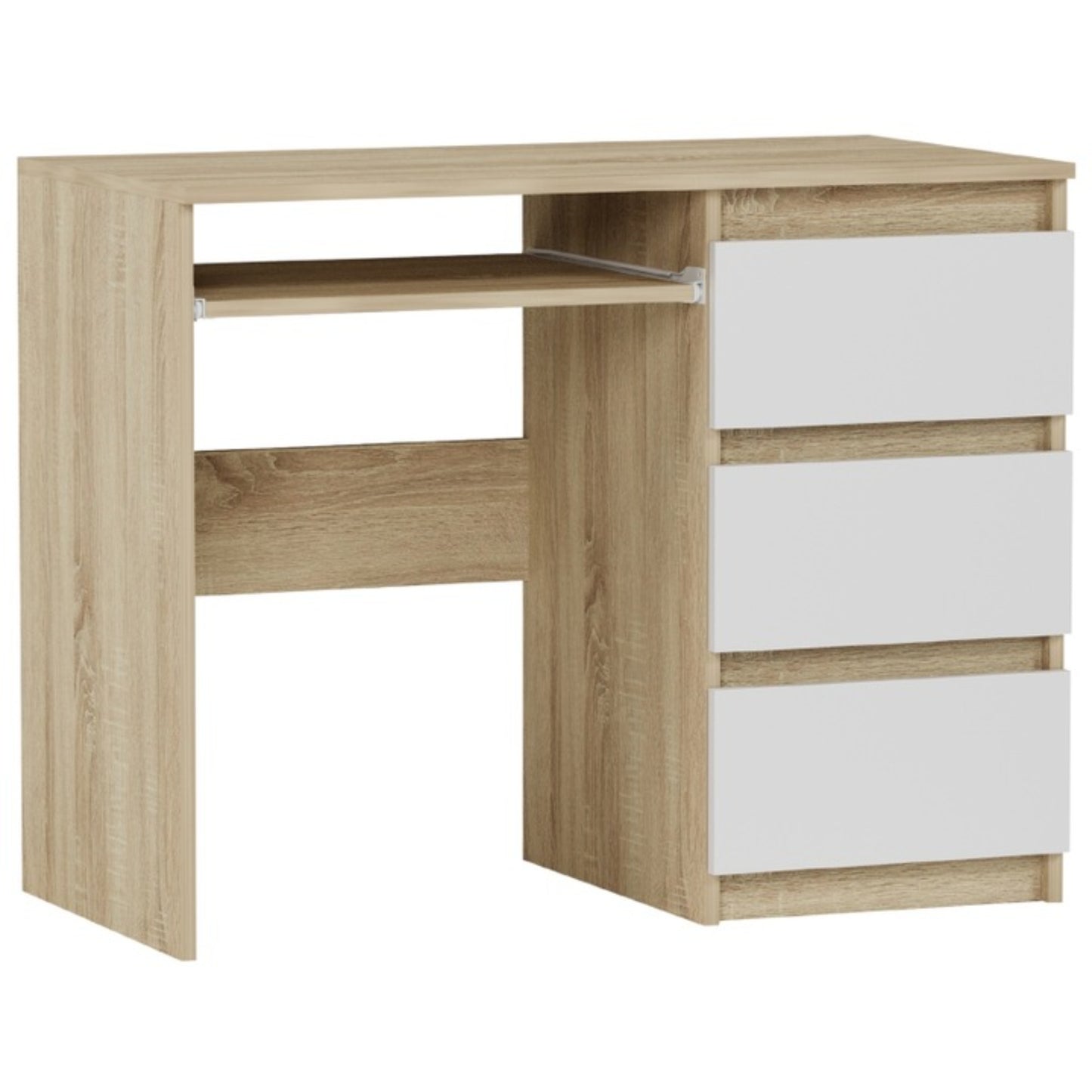 Computertisch, Schreibtisch klein, Schreibtisch mit Schubladen | 96x50x76 cm (BxTxH) | Linken und Rechten Seite Schubladen