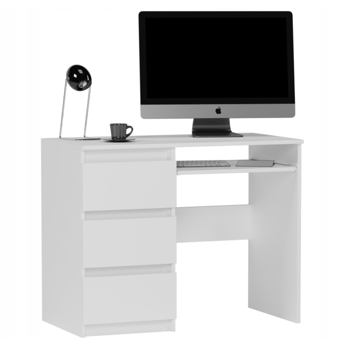 Computertisch, Schreibtisch klein, Schreibtisch mit Schubladen | 96x50x76 cm (BxTxH) | Linken und Rechten Seite Schubladen