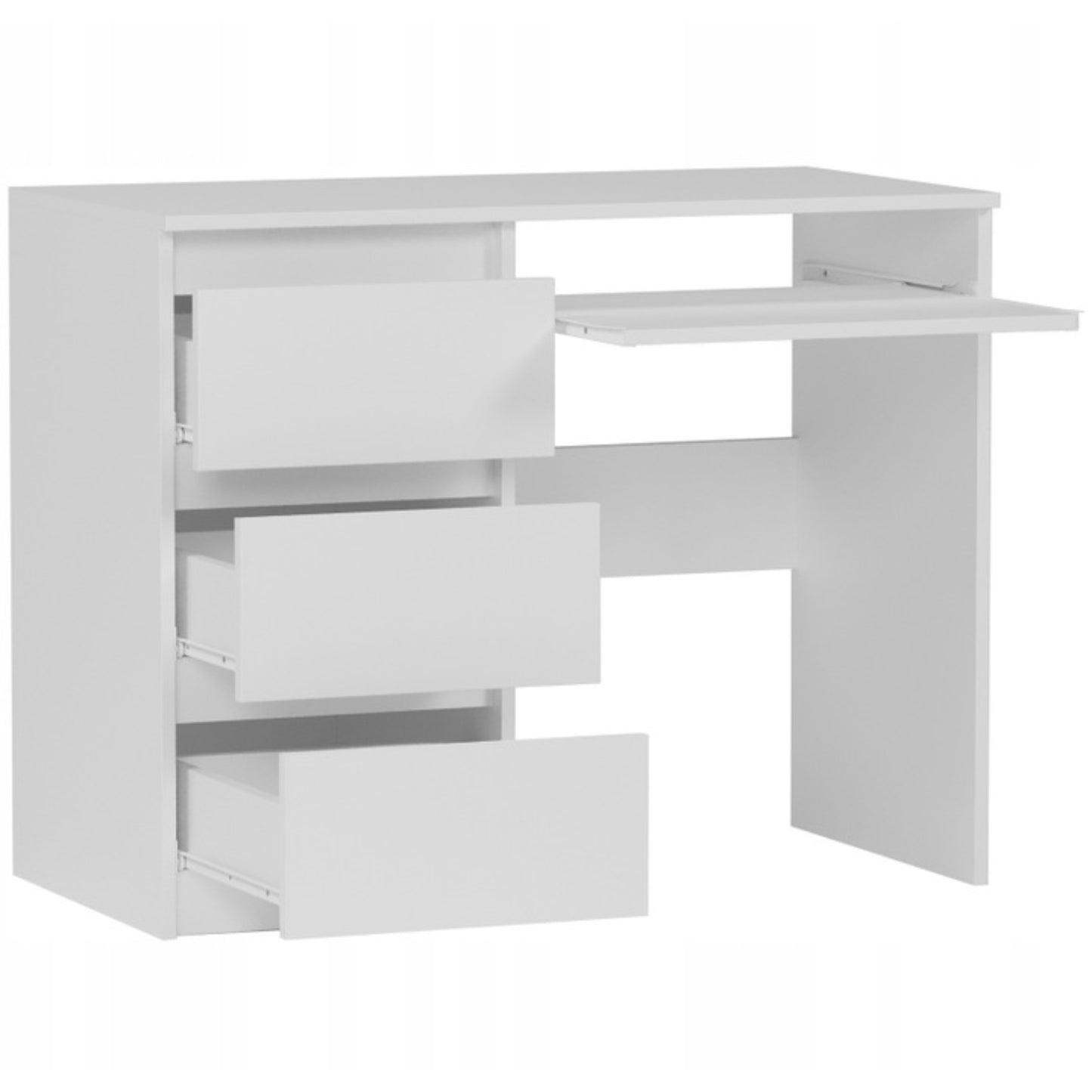 Computertisch, Schreibtisch klein, Schreibtisch mit Schubladen | 96x50x76 cm (BxTxH) | Linken und Rechten Seite Schubladen