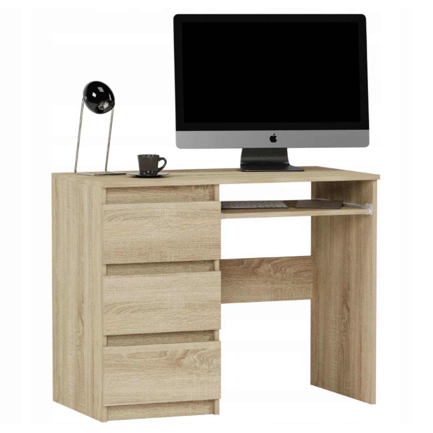 Computertisch, Schreibtisch klein, Schreibtisch mit Schubladen | 96x50x76 cm (BxTxH) | Linken und Rechten Seite Schubladen