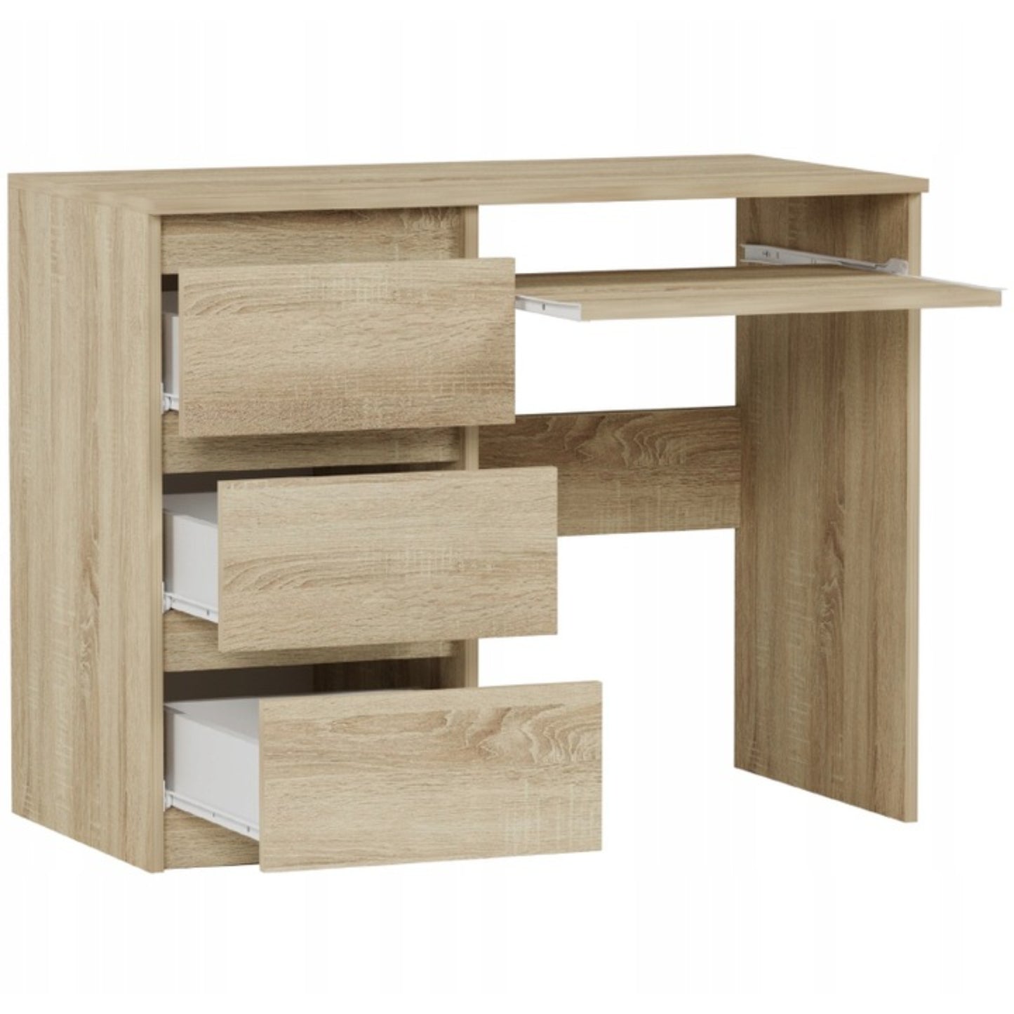 Computertisch, Schreibtisch klein, Schreibtisch mit Schubladen | 96x50x76 cm (BxTxH) | Linken und Rechten Seite Schubladen